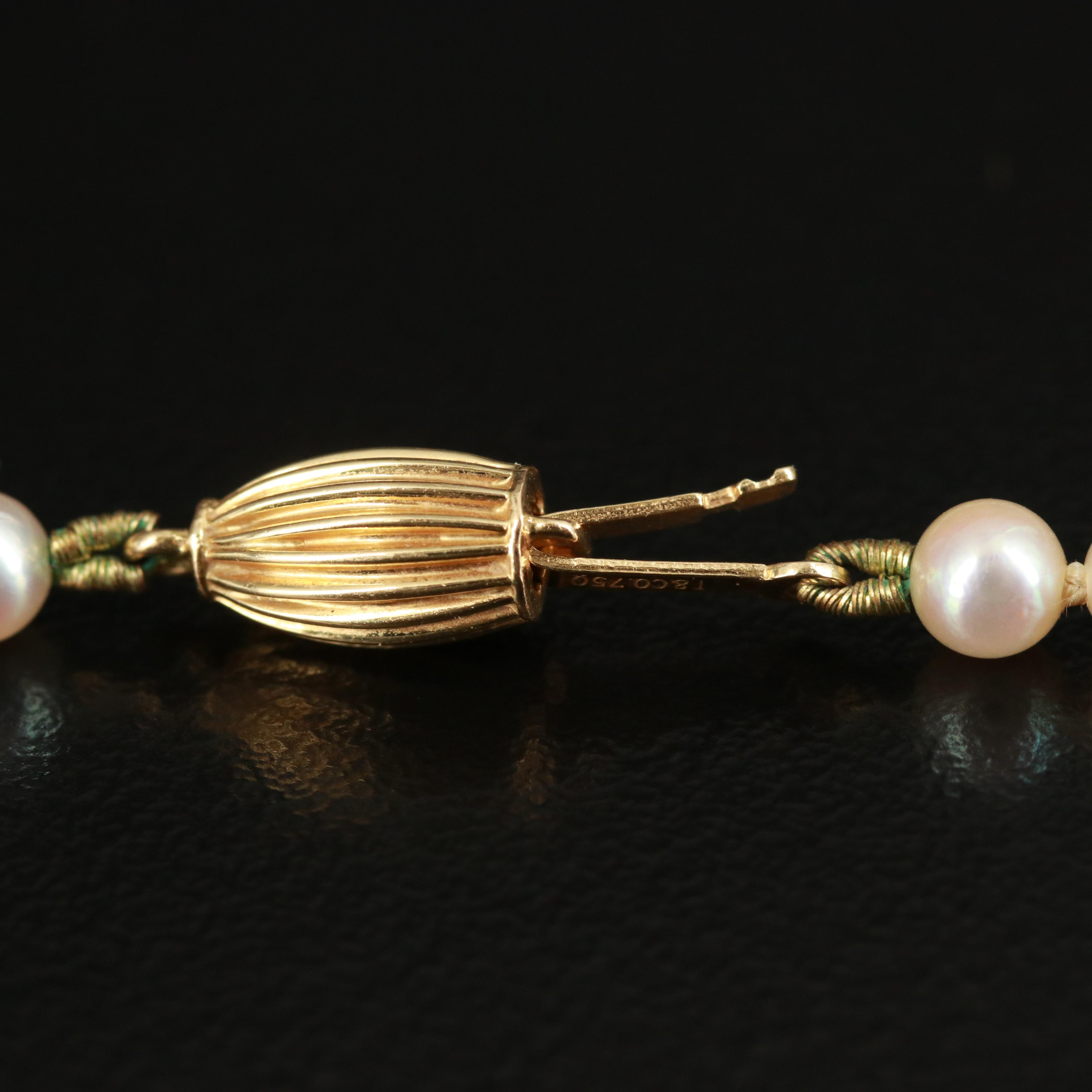 Vintage Tiffany & Co. 18K Cupid's Arrow Heart Pearl Necklace