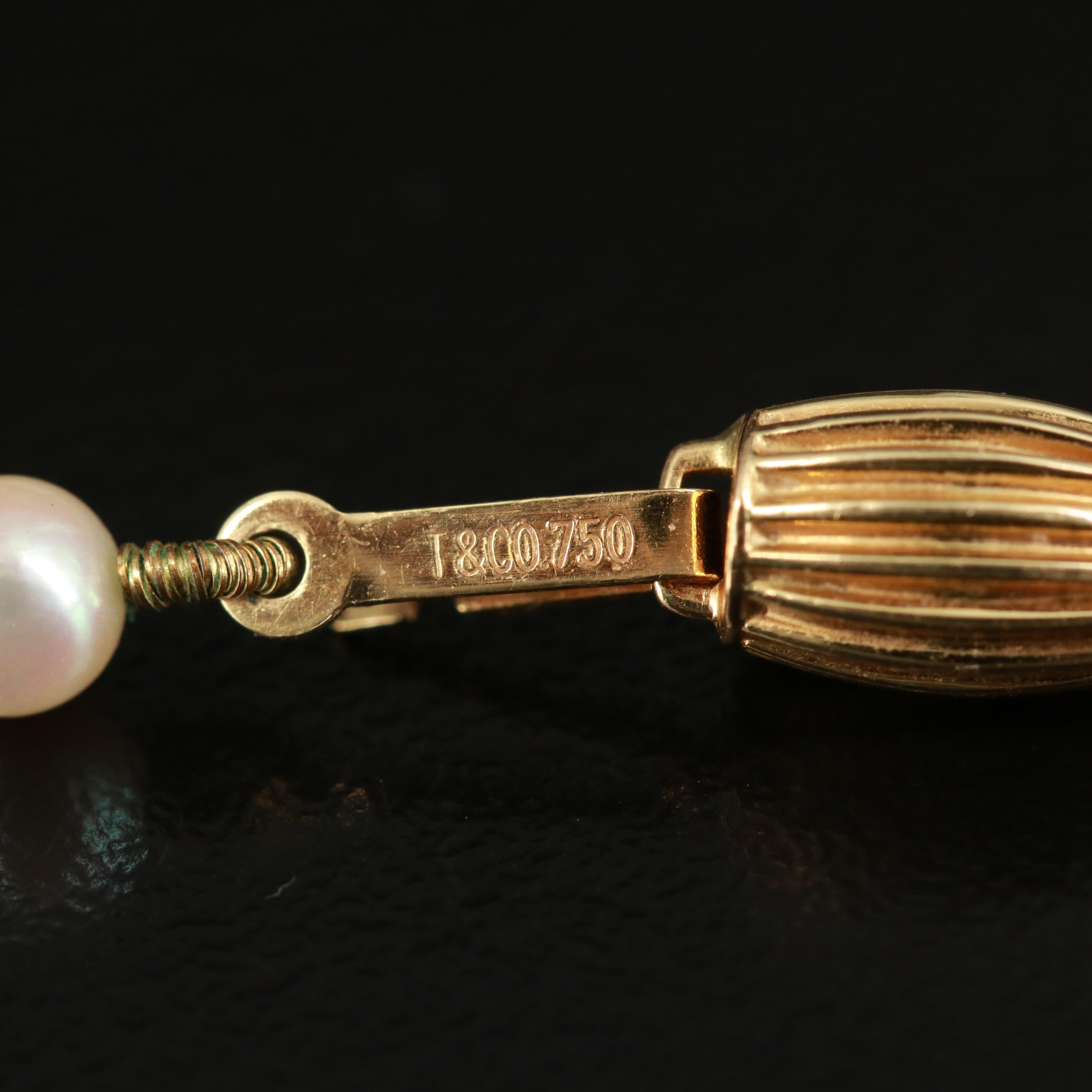 Vintage Tiffany & Co. 18K Cupid's Arrow Heart Pearl Necklace