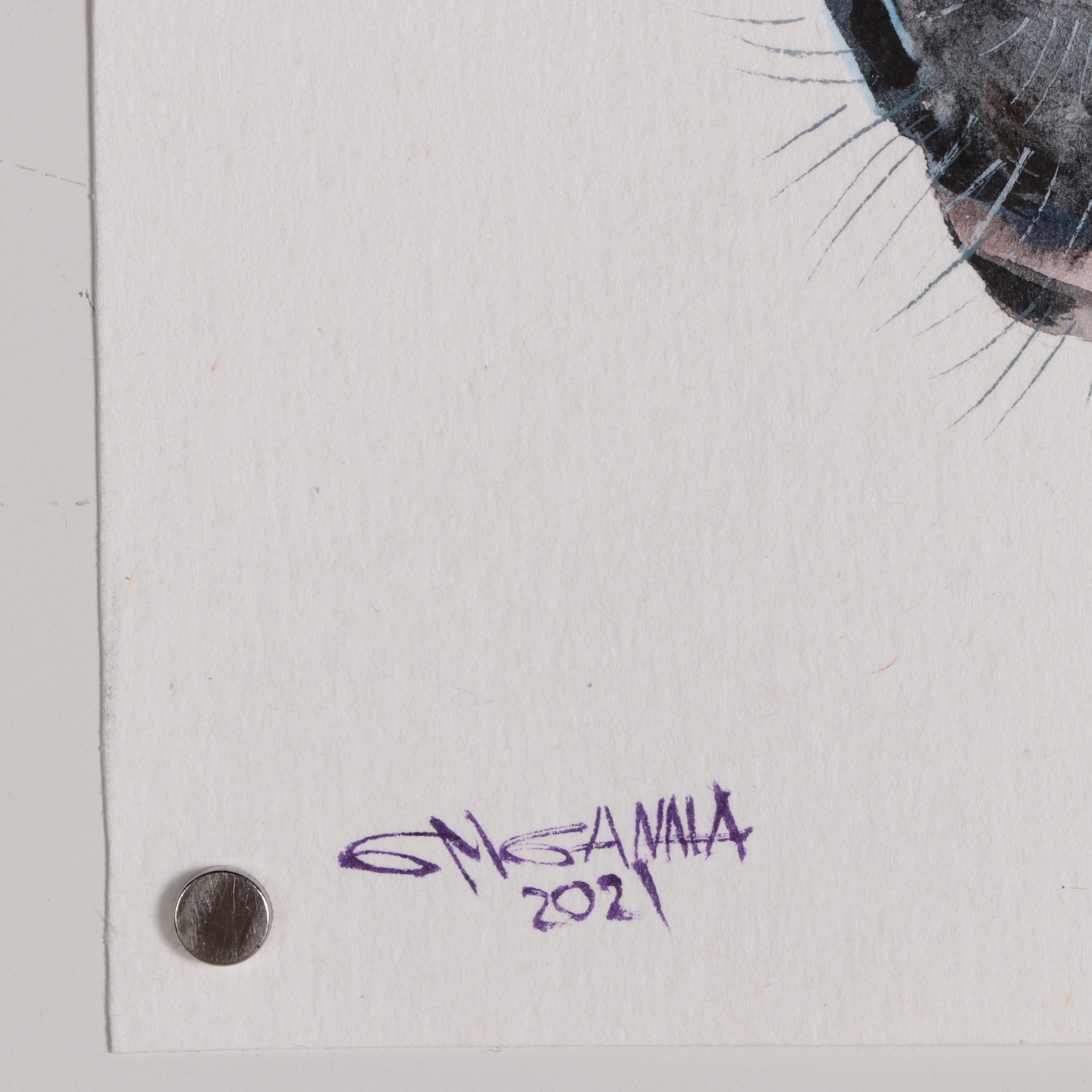 Ganna Melnychenko Watercolor Painting "White Horse Portrait," 2021