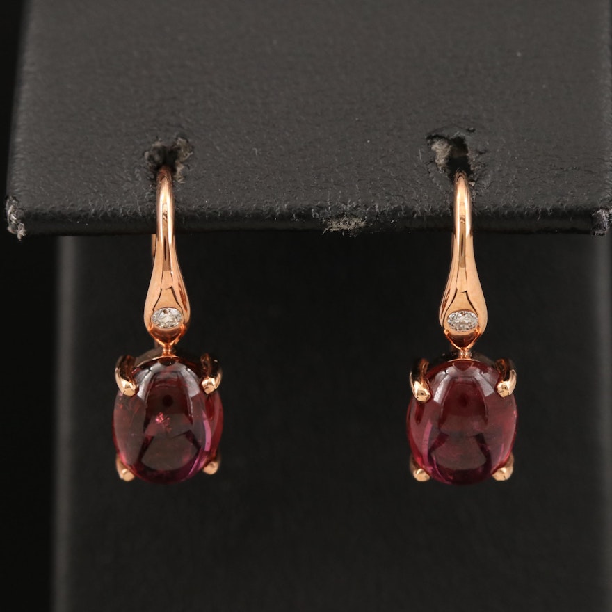 Zorab 18K Rose Gold Tourmaline and Diamond Drop Earrings