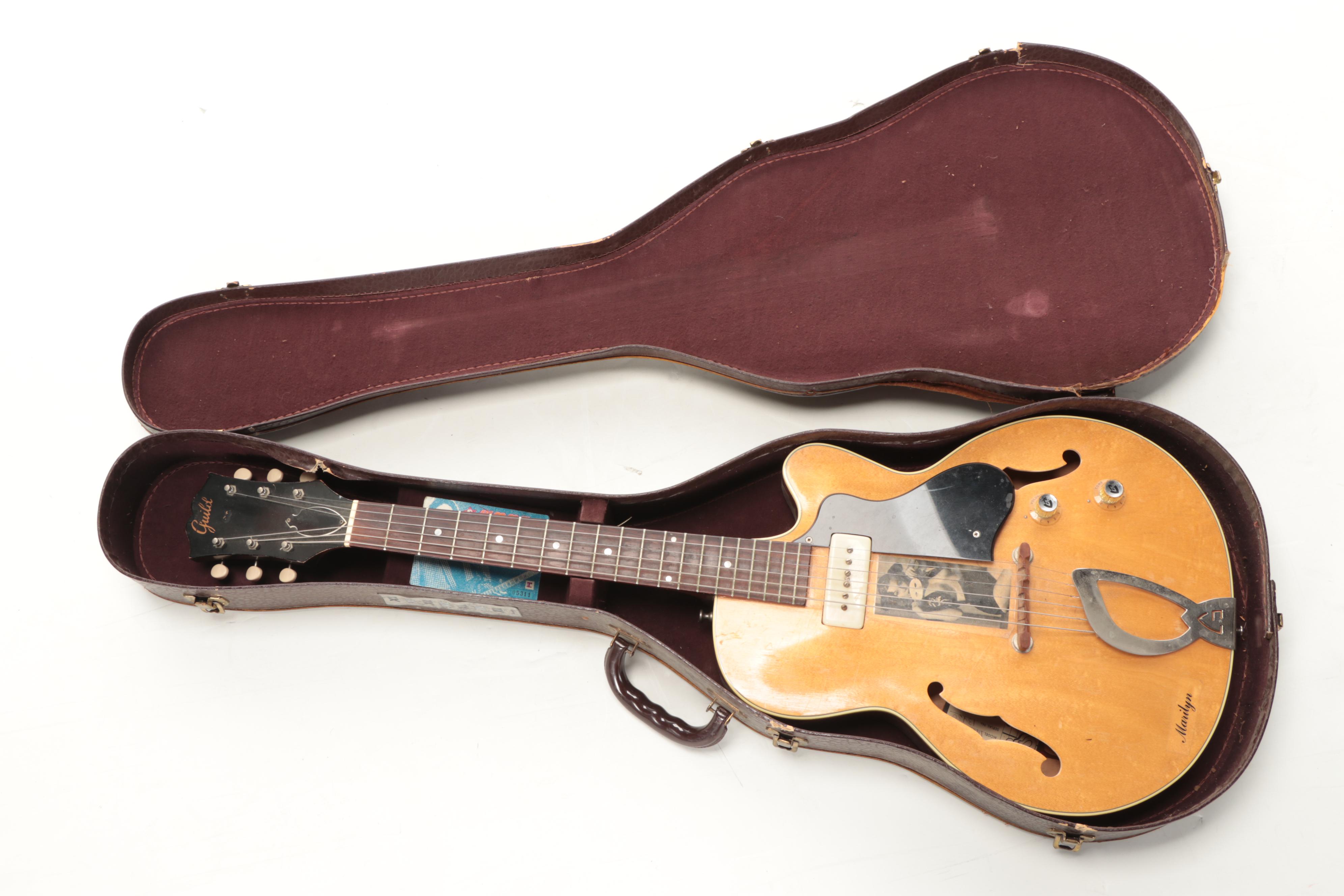 Guild M-65 "Freshman" 3/4 Size Semi-Hollow Electric Guitar with Case, 1960