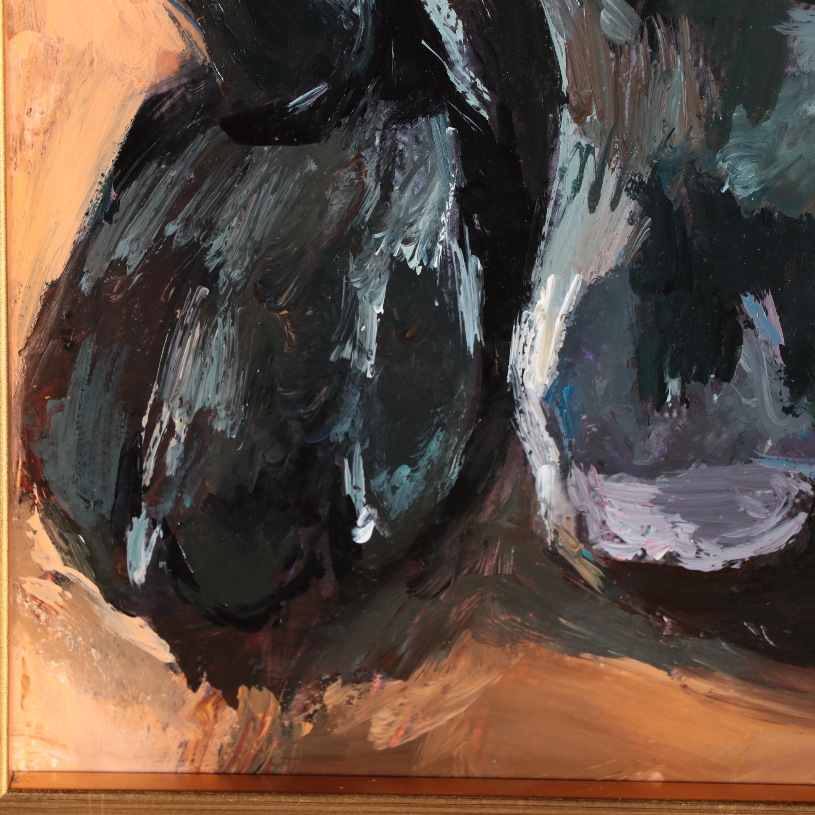 Adam Deda Dog Oil Portrait "Black Labrador"