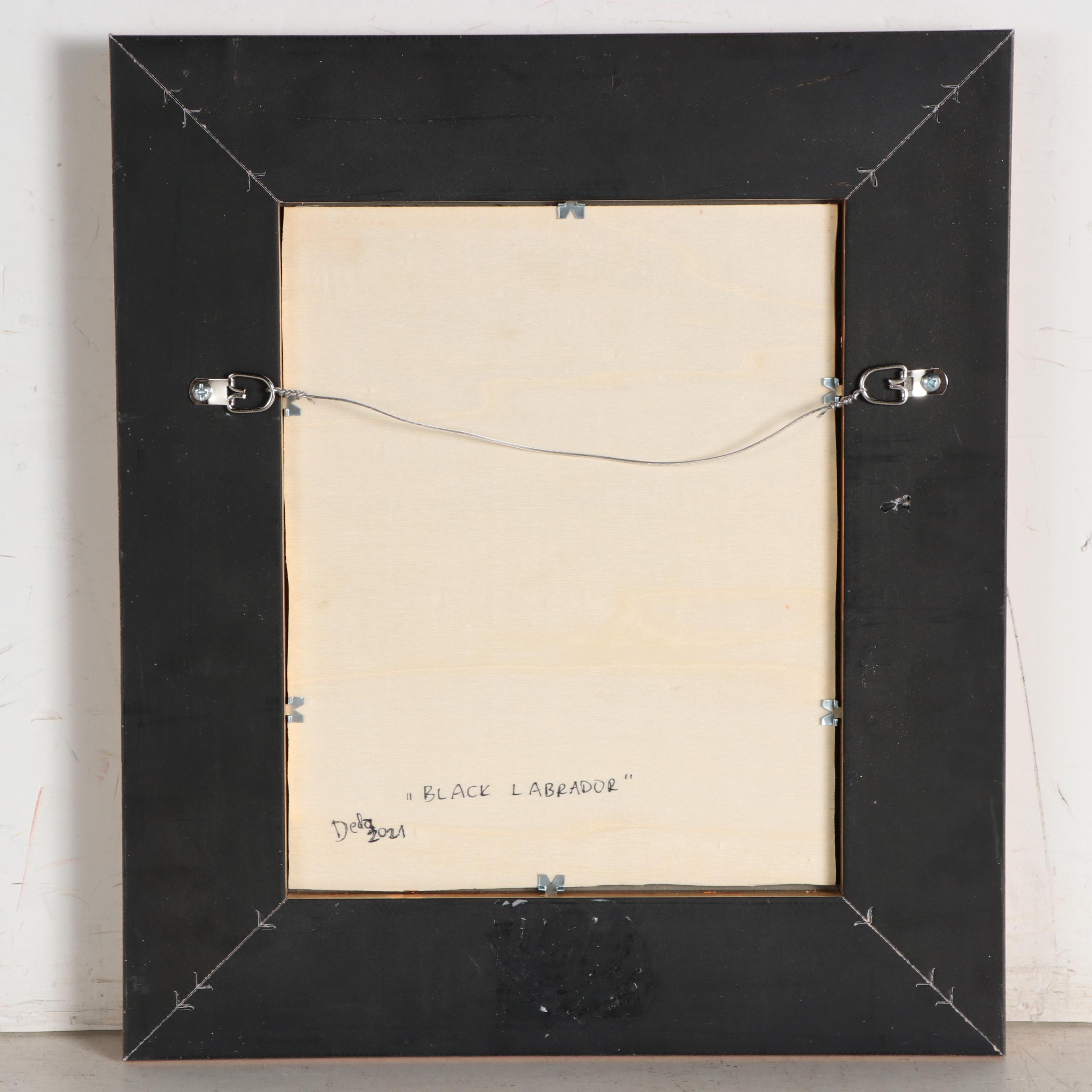 Adam Deda Dog Oil Portrait "Black Labrador"