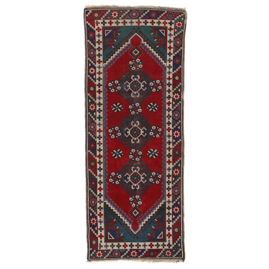 2'6 x 6'2 Hand-Knotted Turkish Bergama Carpet Runner