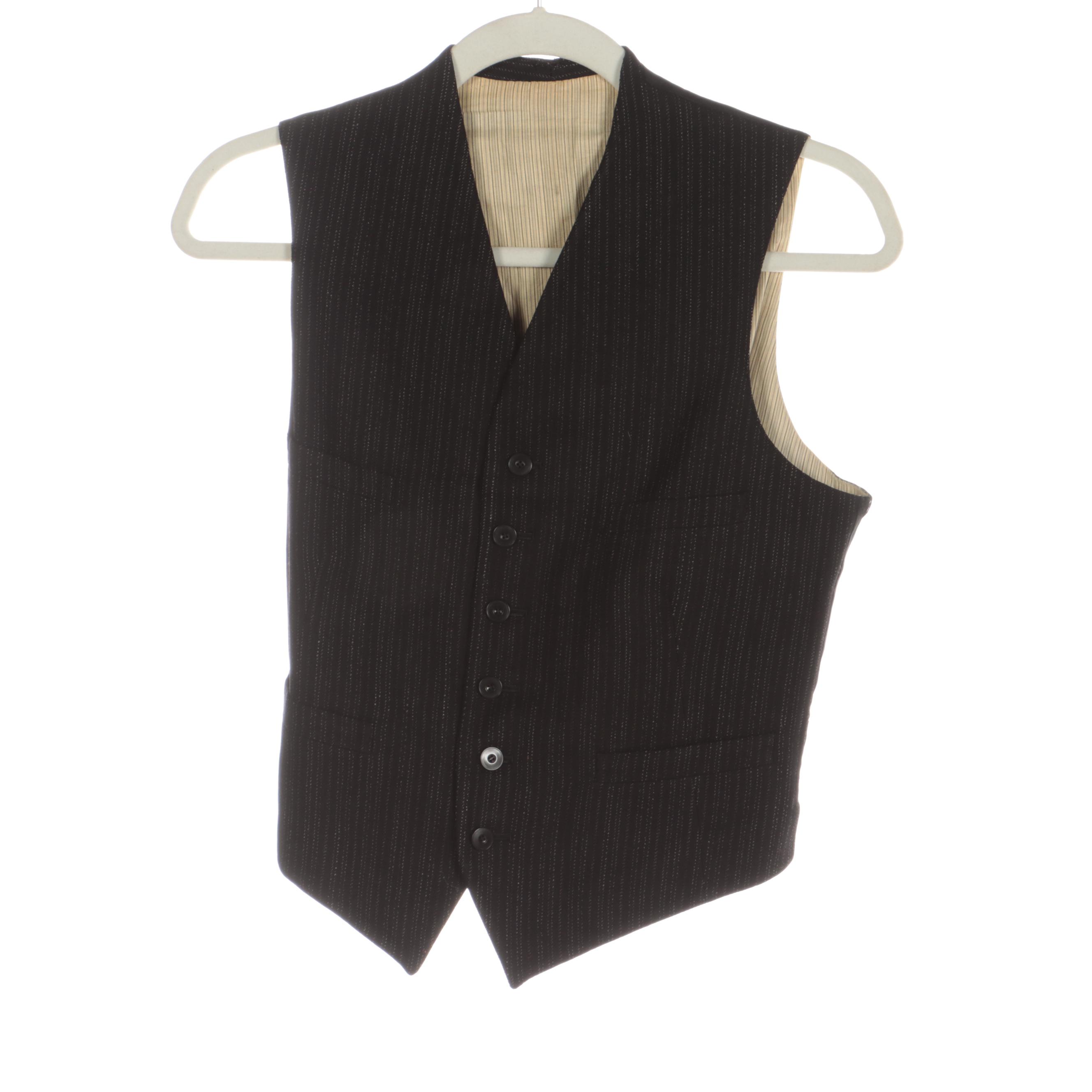 Men's Clerical and Other Black Wool Adjustable Waistcoats