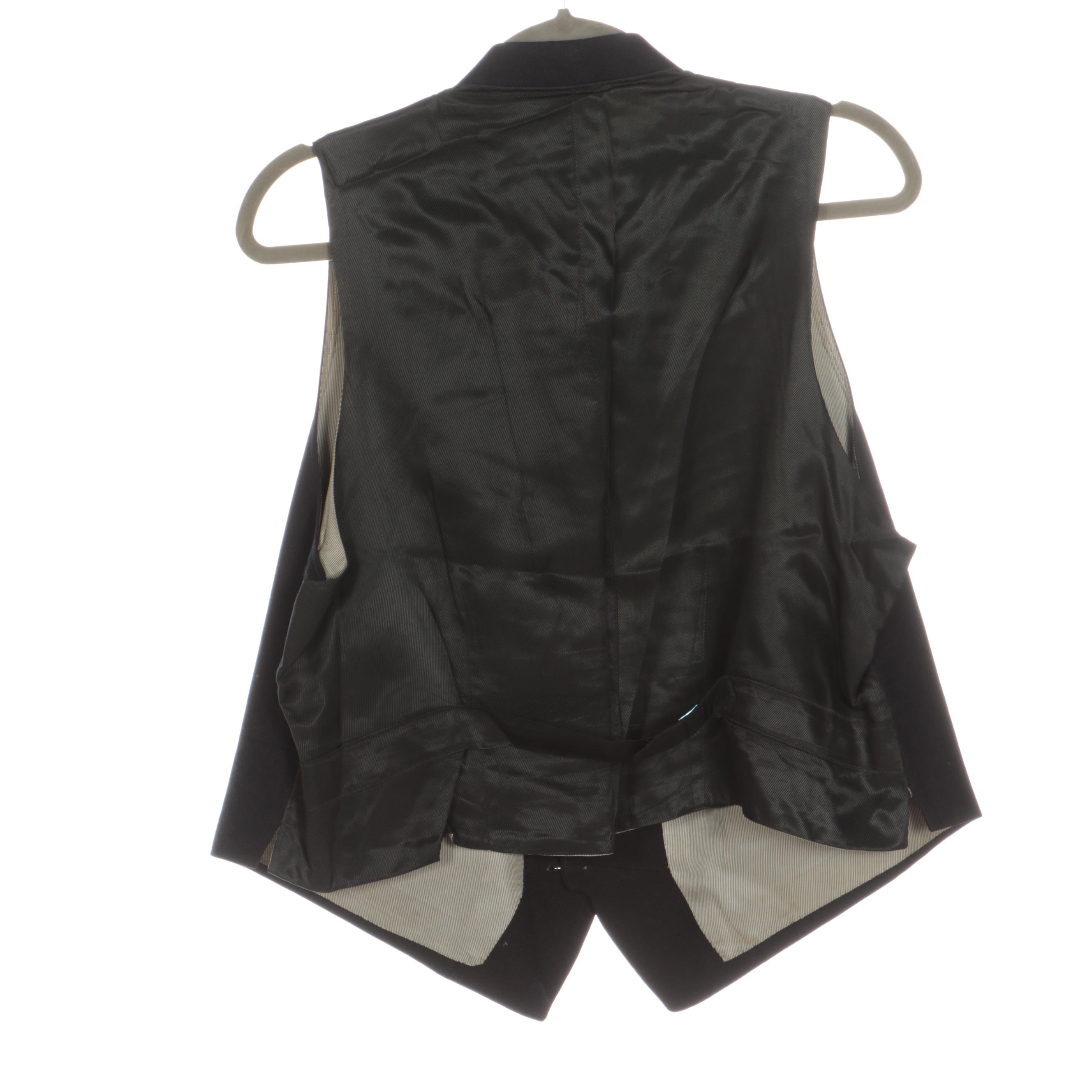 Men's Clerical and Other Black Wool Adjustable Waistcoats