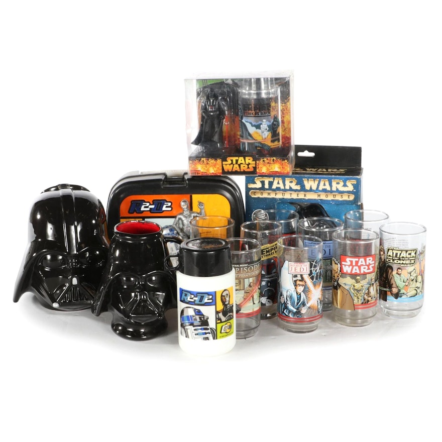 Star Wars Thermos and Lunch Box with Other Star Wars Memorabilia