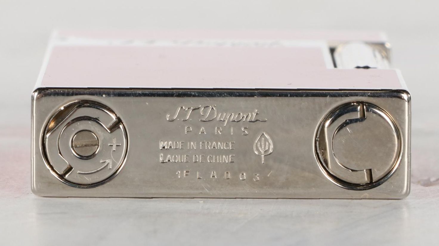 S.T. Dupont Ligne 2 Palladium and Red Lacquer Lighter, Davidoff Wooden Matchbox