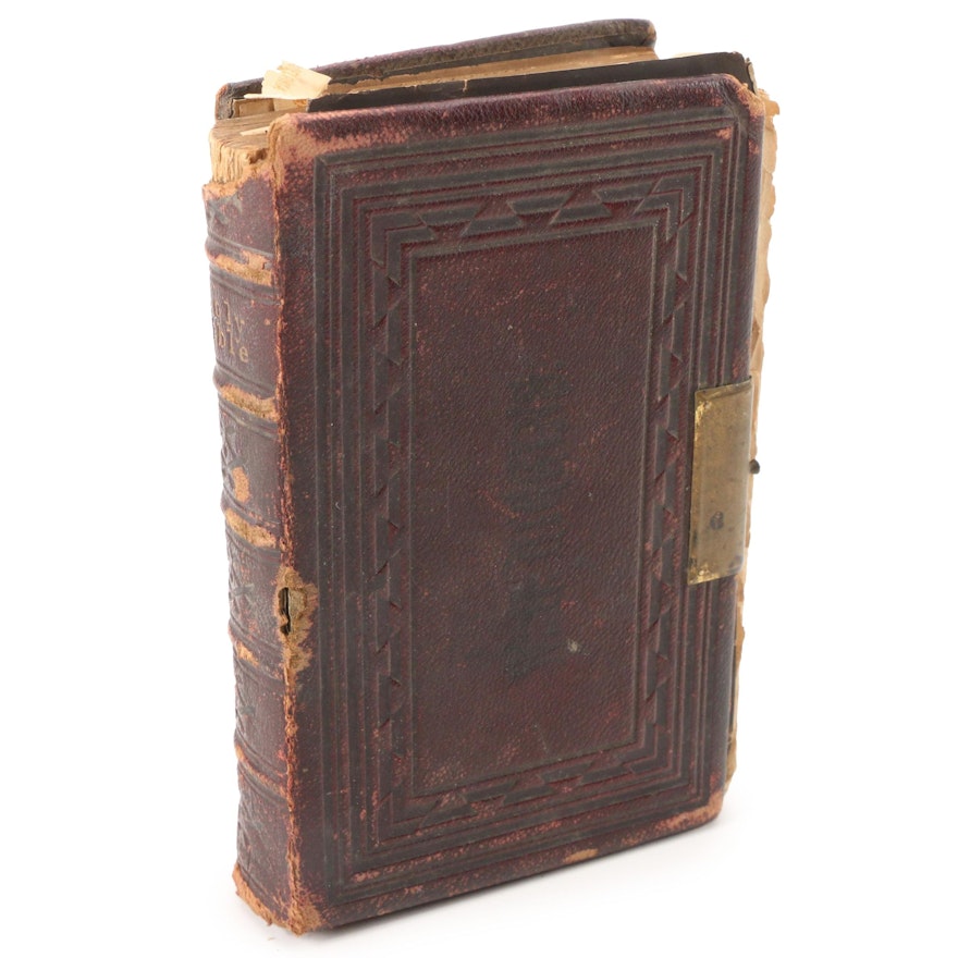 Leather Bound Holy Pocket Bible, Late 19th/ Early 20th Century