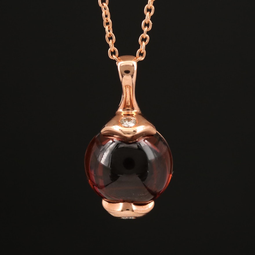 Zorab 18K Rose Gold Diamond and Tourmaline Pendant Necklace