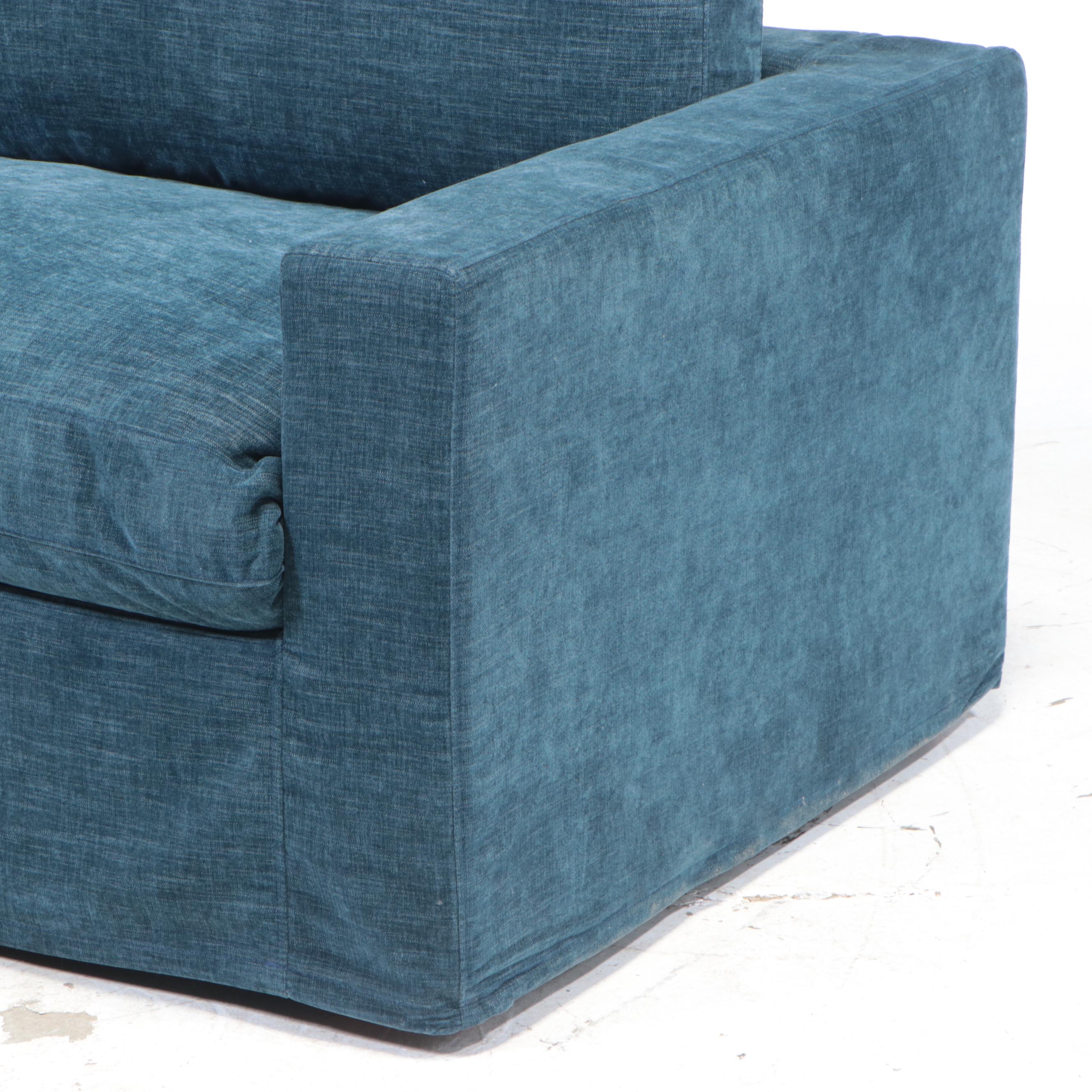 Article "Alzey" Sofa with Dash Blue Slipcover