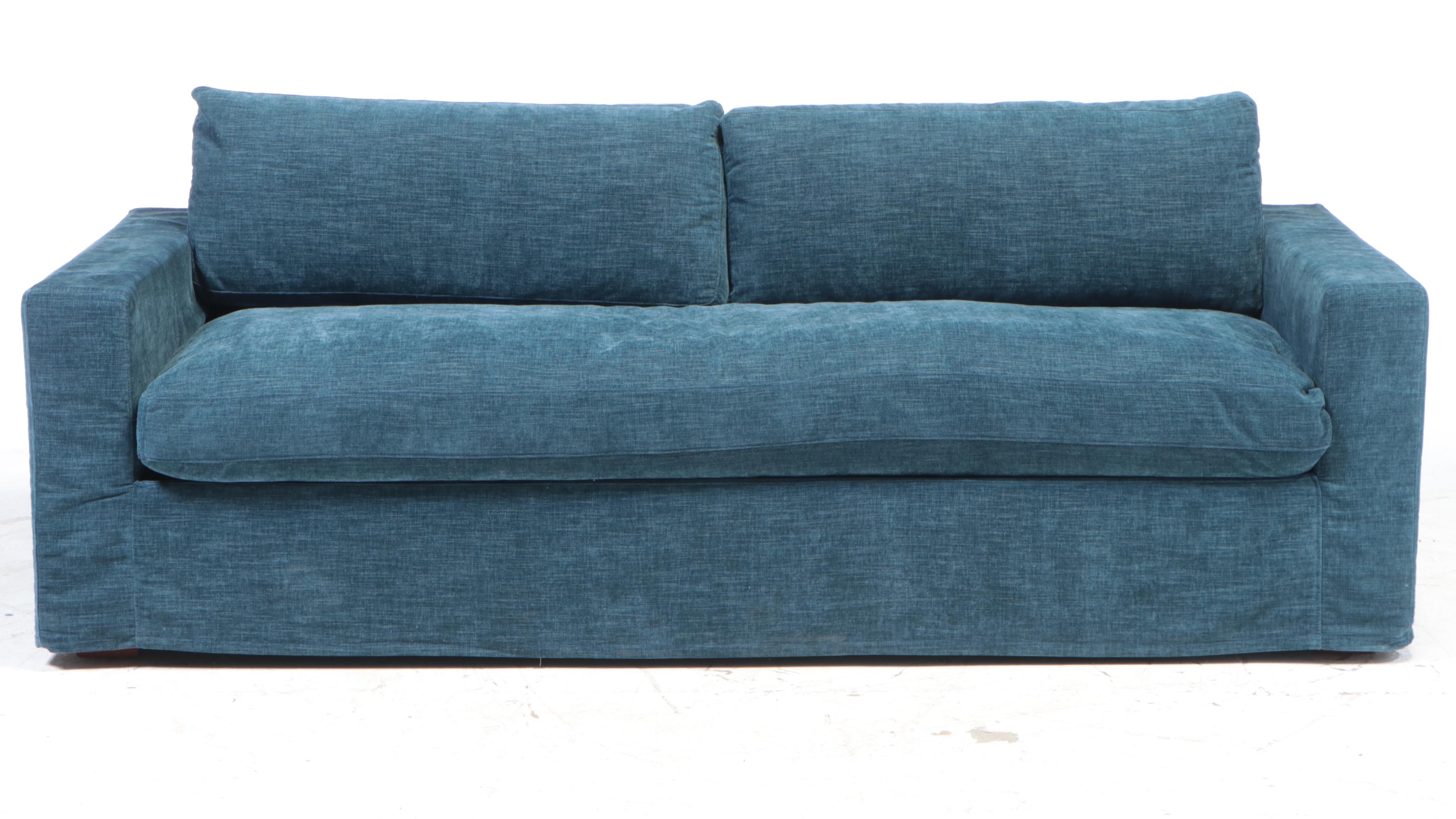 Article "Alzey" Sofa with Dash Blue Slipcover