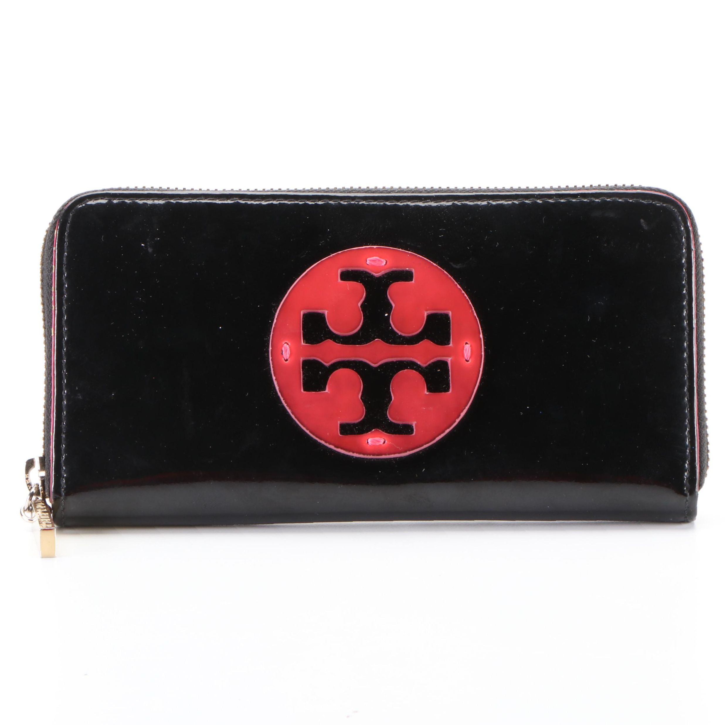 Tory Burch Continental Zip-Around Wallet in Patent Leather
