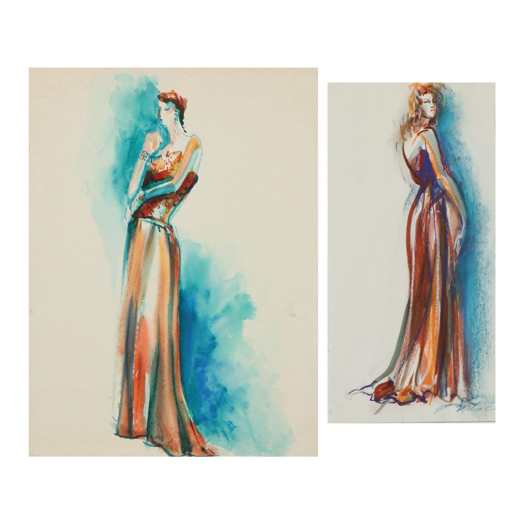 Margaret Voelker-Ferrier Watercolor Fashion Illustrations