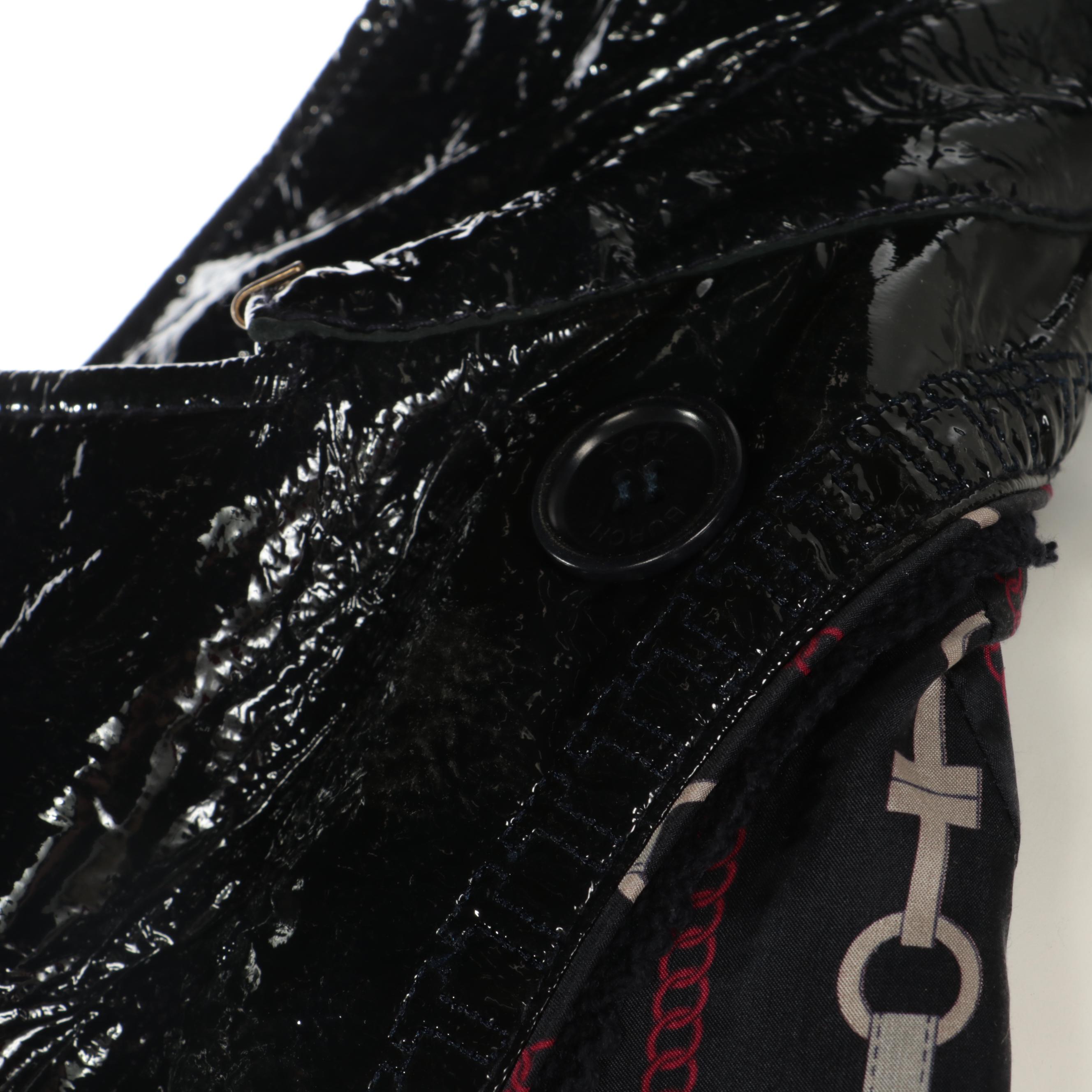 Tory Burch Patent Leather Double-Breasted Trench Coat