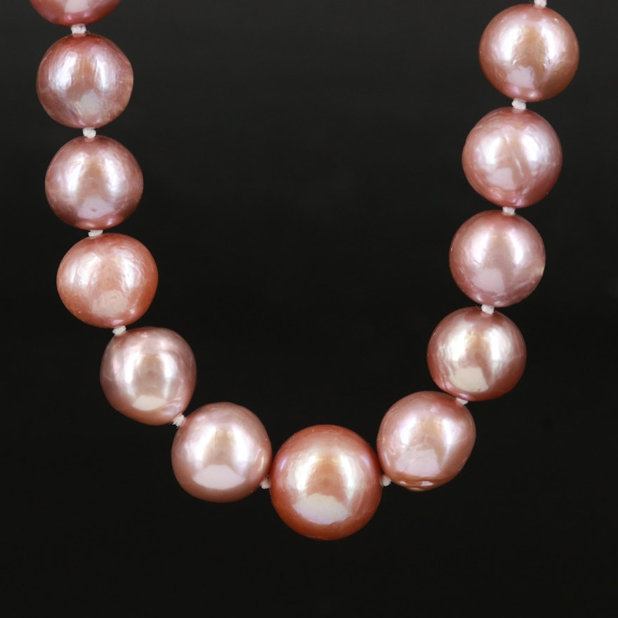 Pearl Necklace with Sterling Clasp