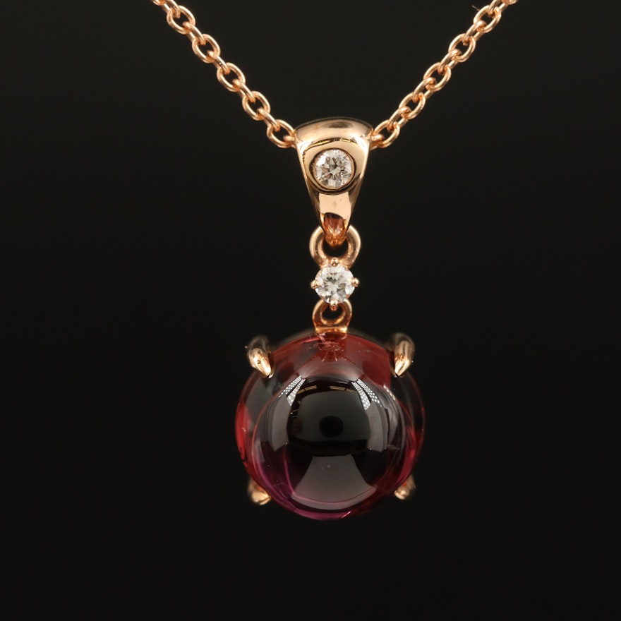 Zorab 18K Tourmaline and Diamond Pendant Necklace