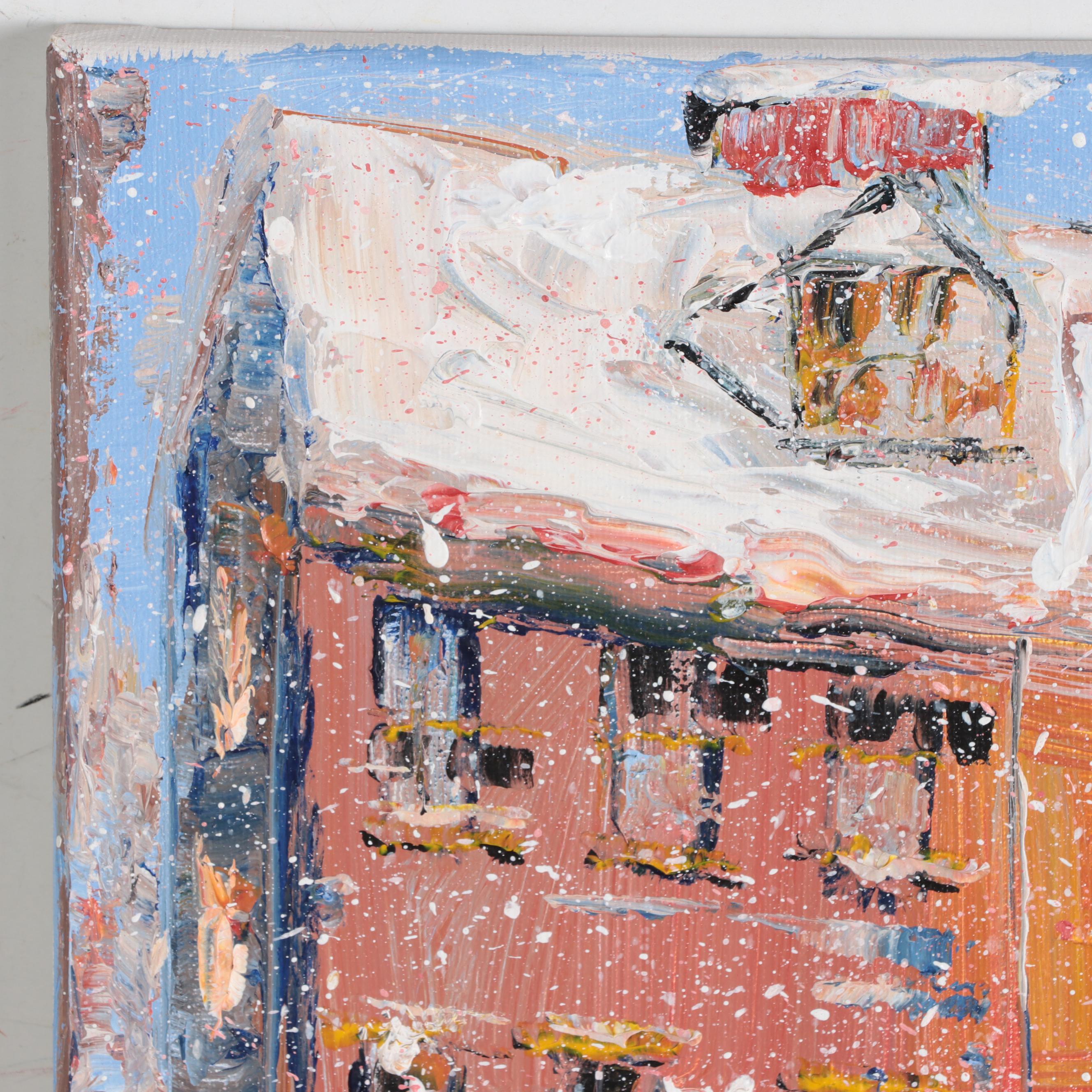 Patricia Nolan-Brown Oil Painting "Quiet Snowfall," 2021