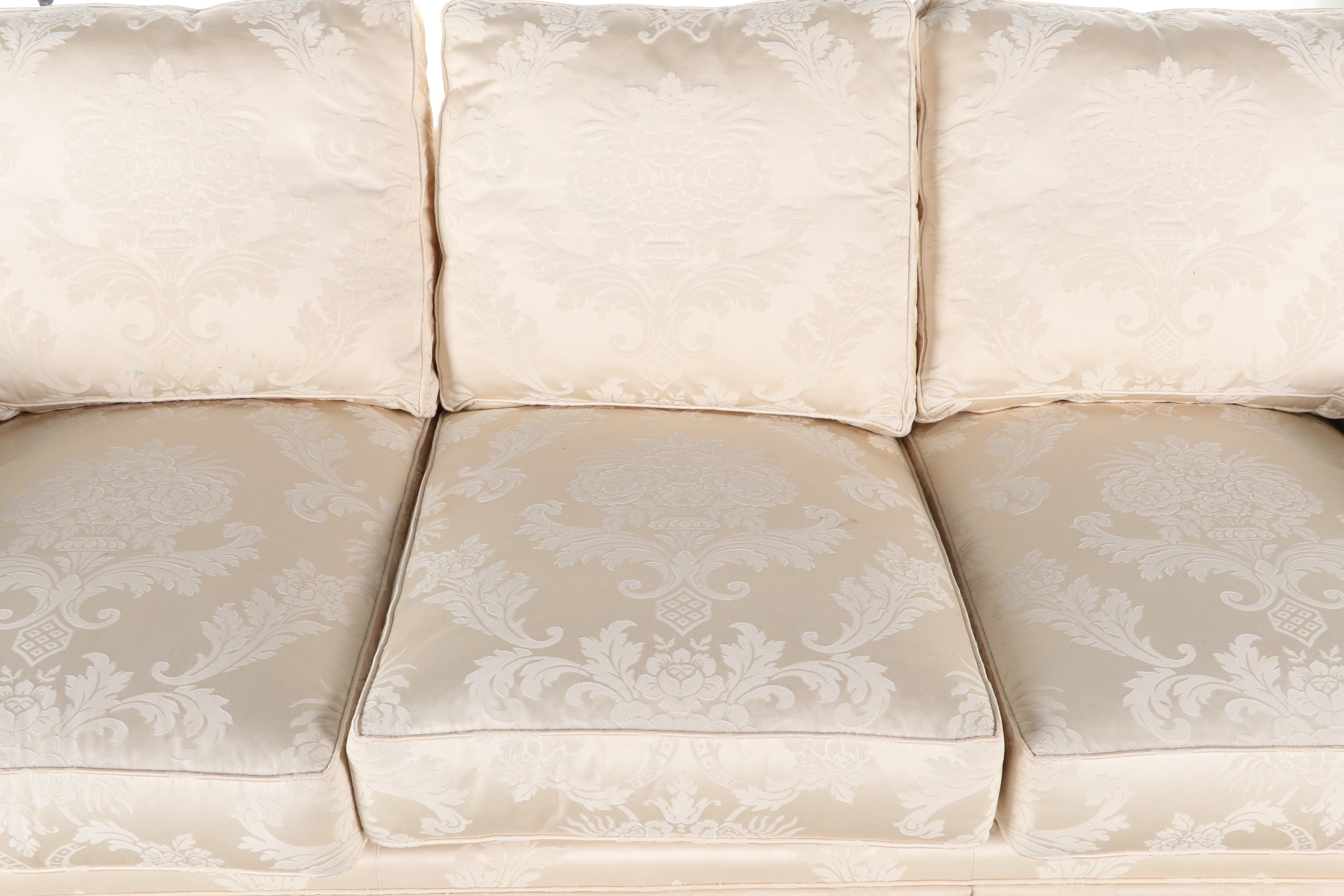 Henredon "Custom Folio Collection" Cream Damask Sofa