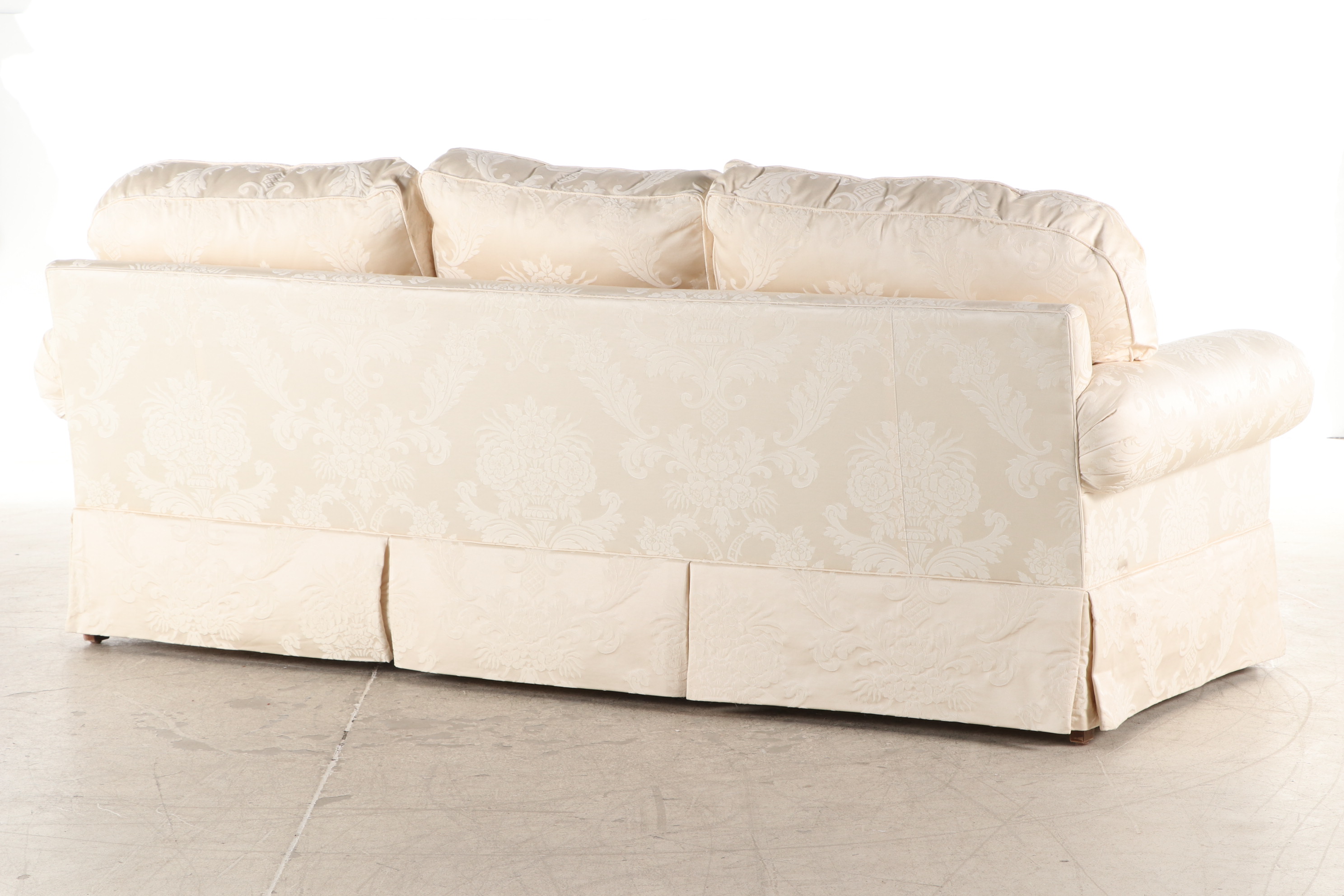 Henredon "Custom Folio Collection" Cream Damask Sofa