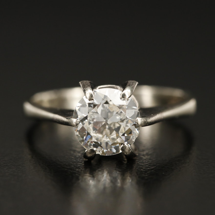 Vintage 18K 1.22 CT Diamond Solitaire Ring