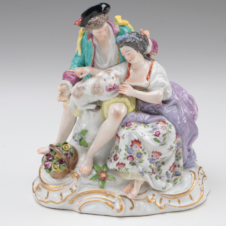 Samson French Porcelain Dresden Style Figural Group, ca. 1940