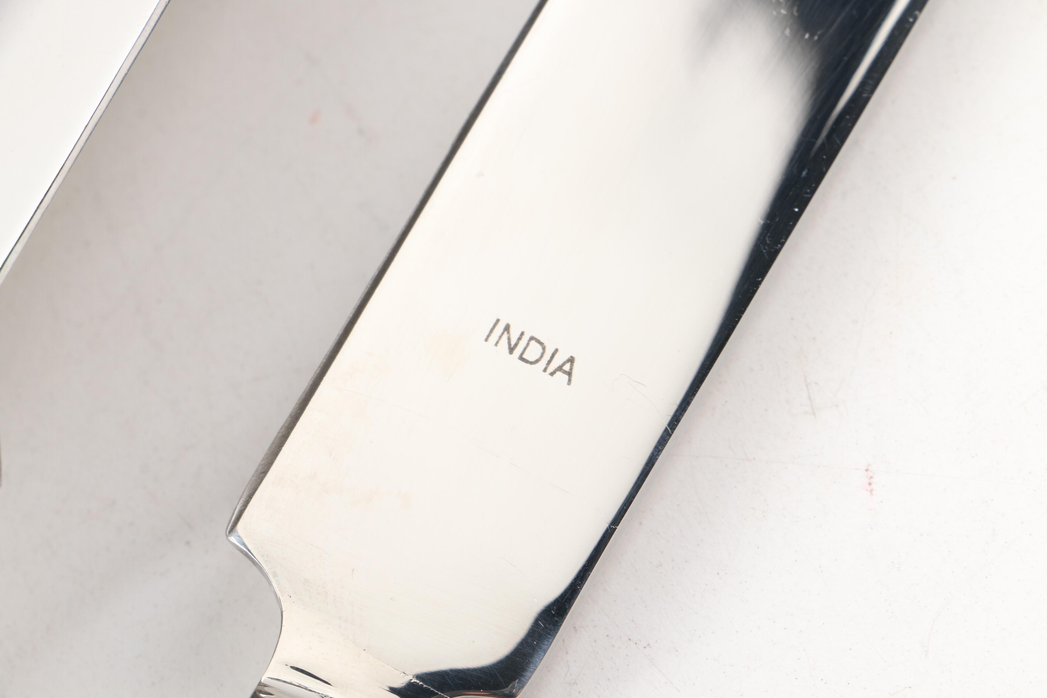 MacKenzie-Childs Hand-Painted Serving Plates and Beaded Glass Cake Serving Set