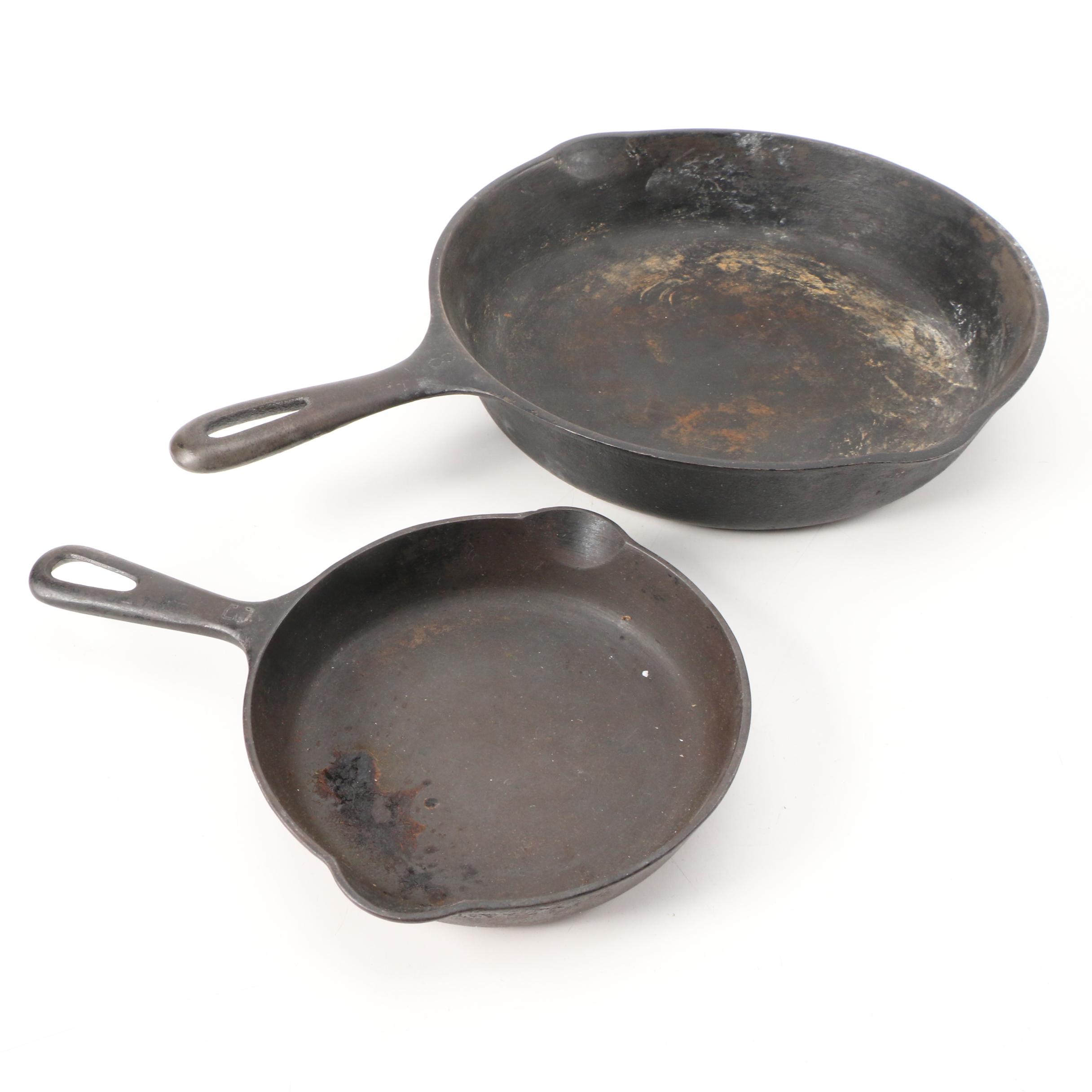 Griswold No. 3 Cast Iron Skillet and 10" Cast Iron Skillet