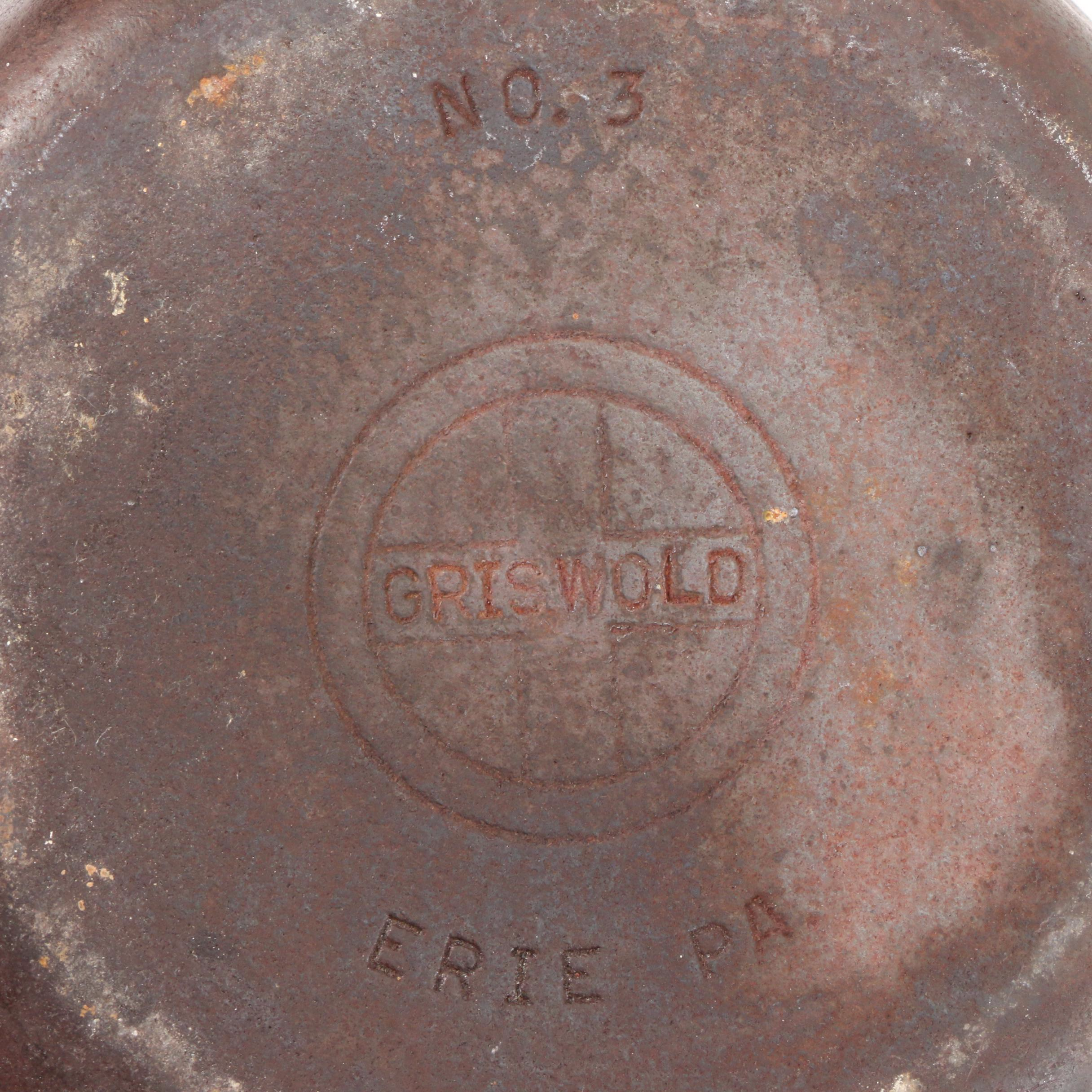Griswold No. 3 Cast Iron Skillet and 10" Cast Iron Skillet