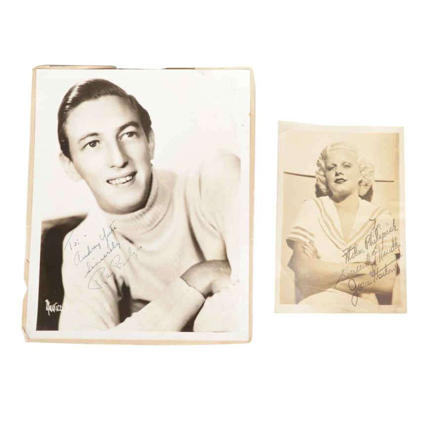 Jean Harlow and Ray Bolger Signed Photographs