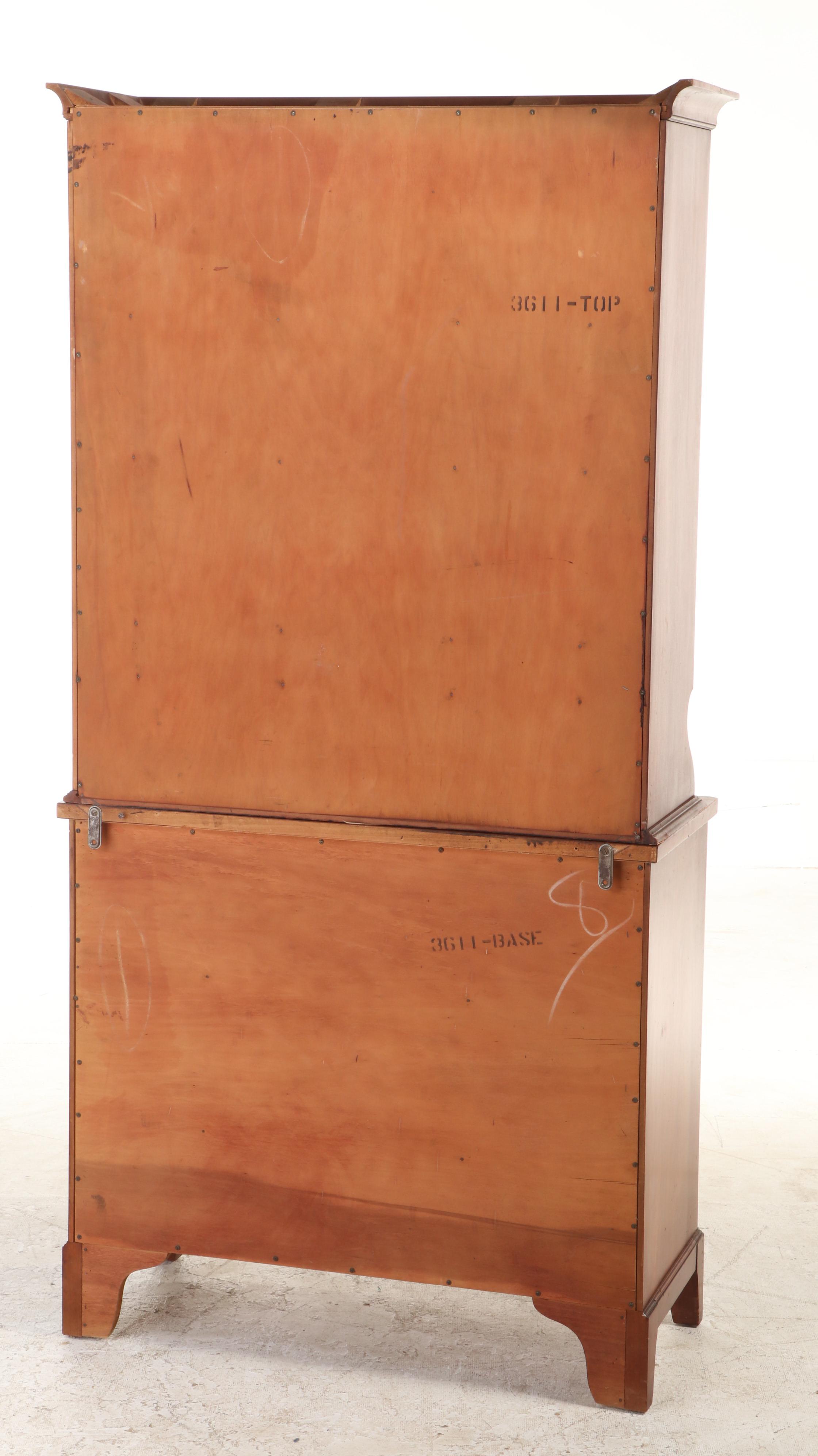 Morganton Federal Style Cherrywood Serpentine China Cabinet, 20th Century