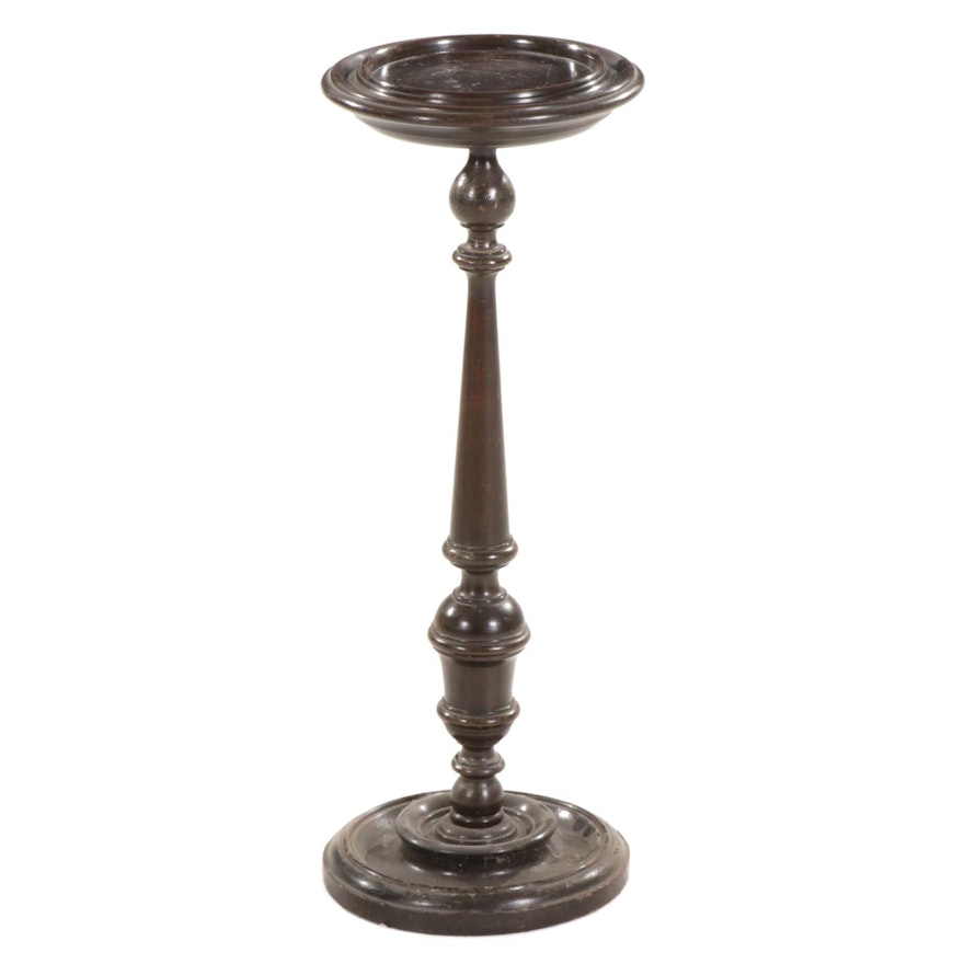 Turned Wood Ashtray Stand, Early to Mid 20th Century