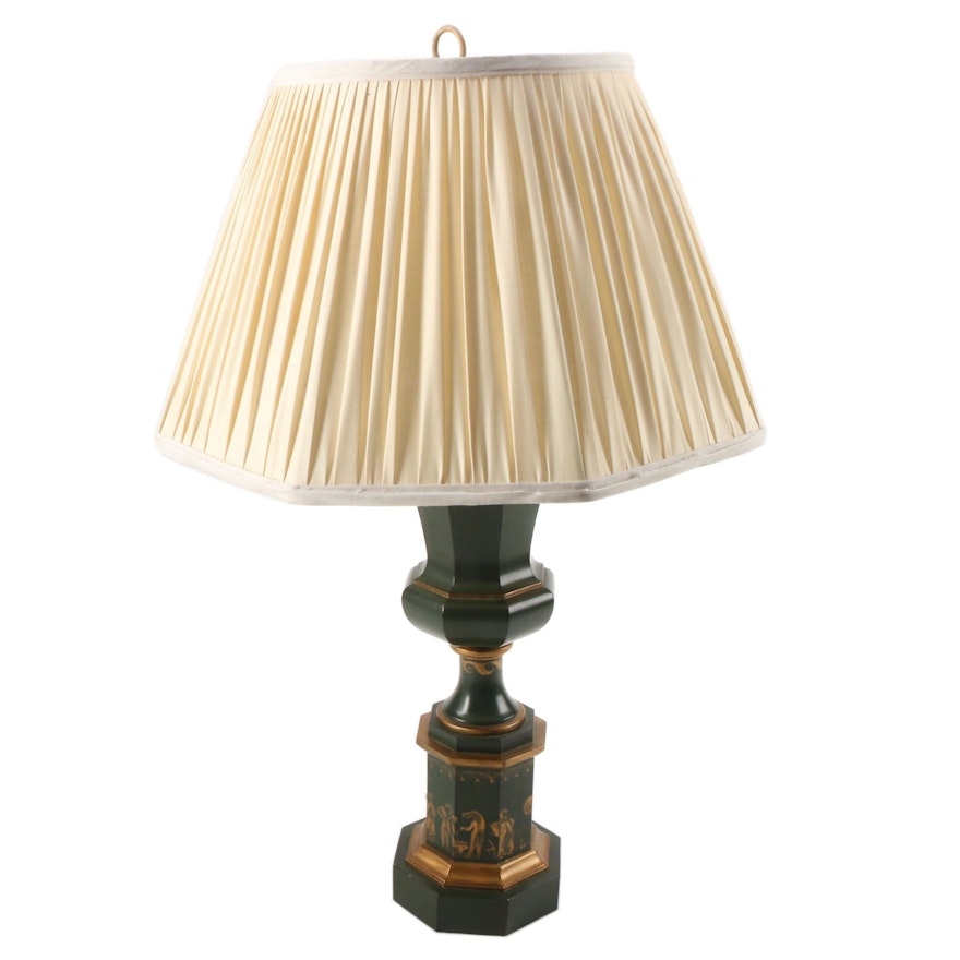 As You Like It Neoclassical Style Hand-Painted Green Metal Table Lamp