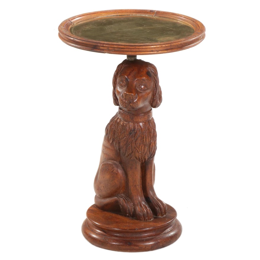 Carved Oak Figural Side Table, 20th Century