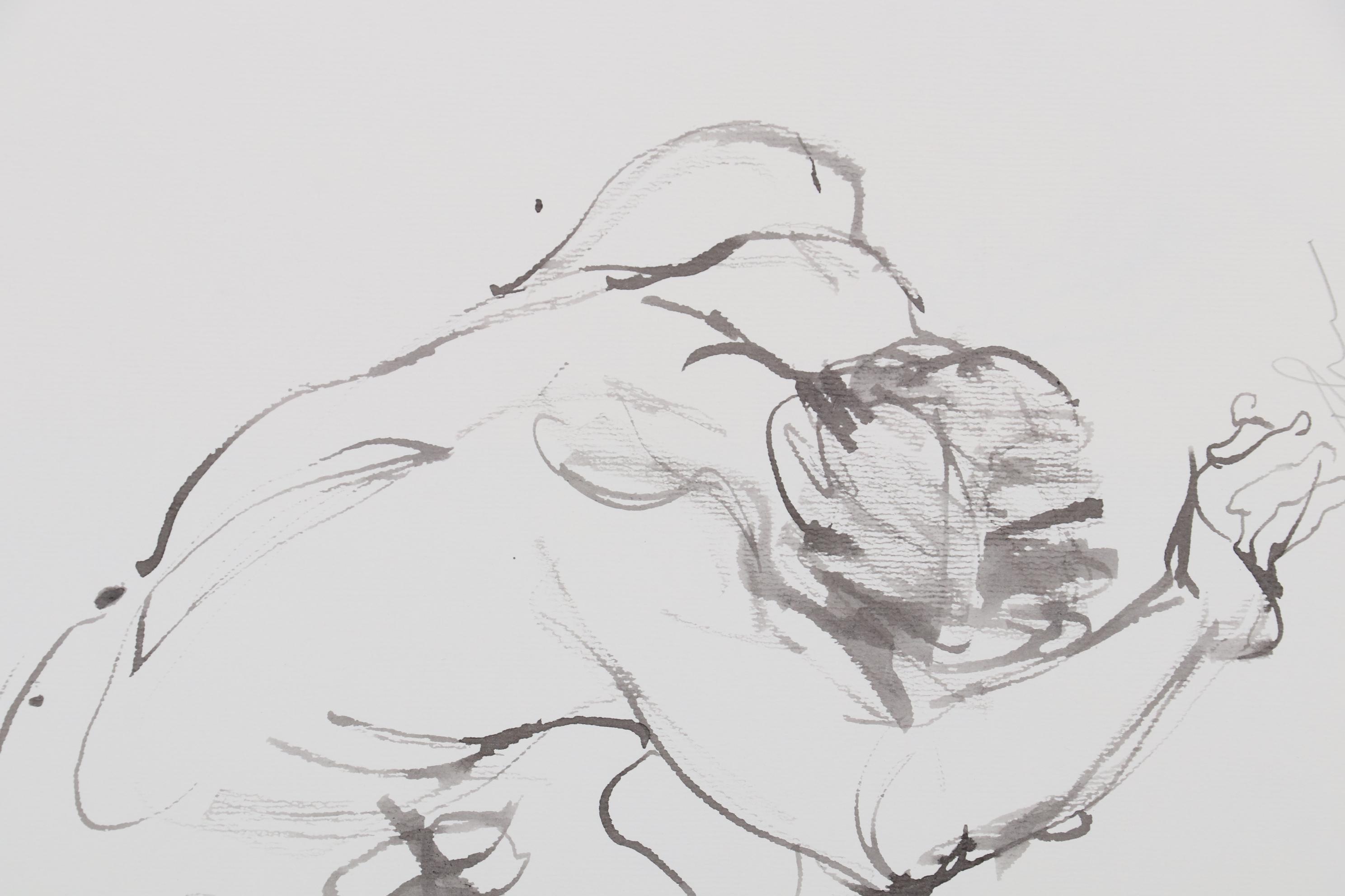 John Tuska Figure Study Ink Drawings, Late 20th Century