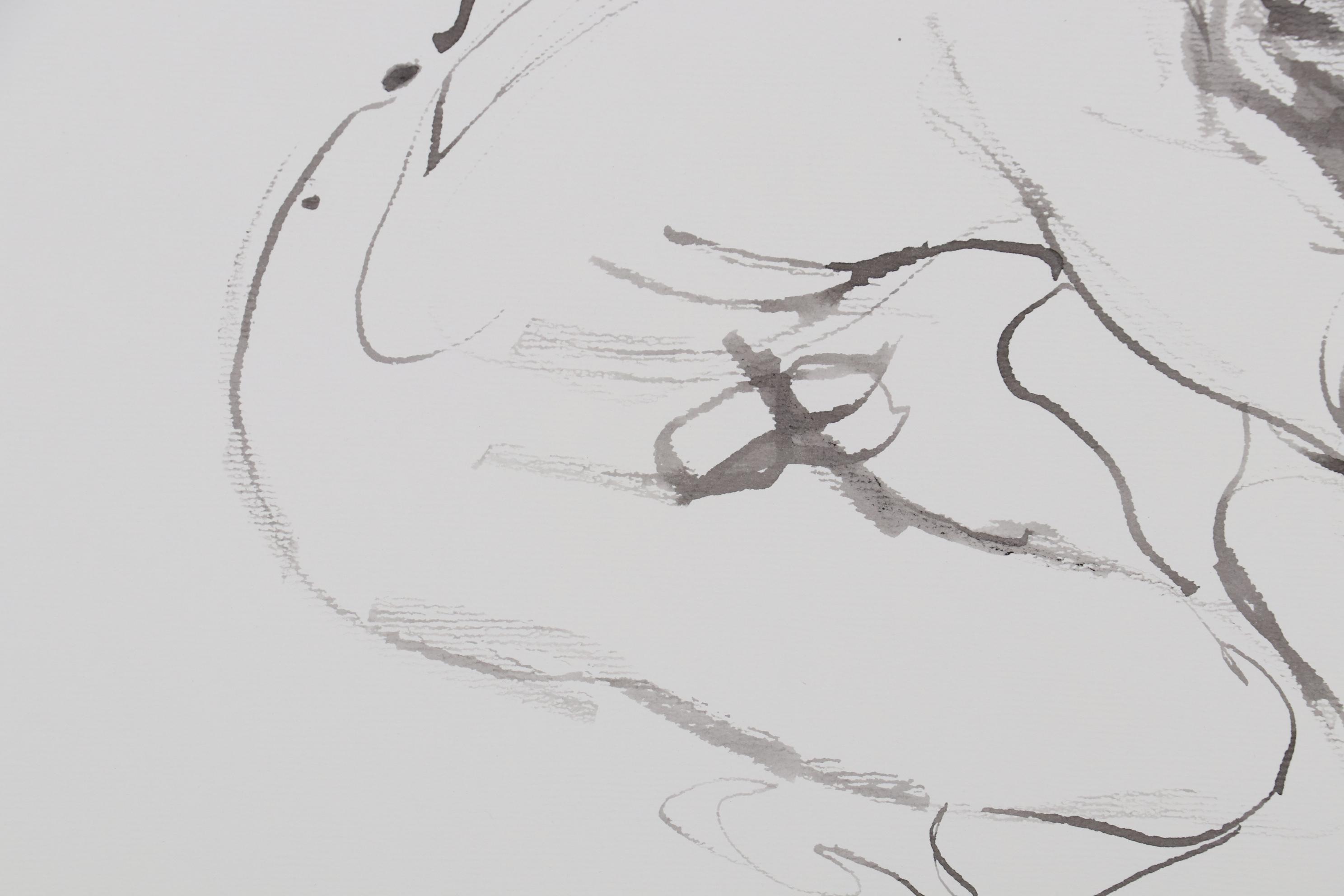 John Tuska Figure Study Ink Drawings, Late 20th Century