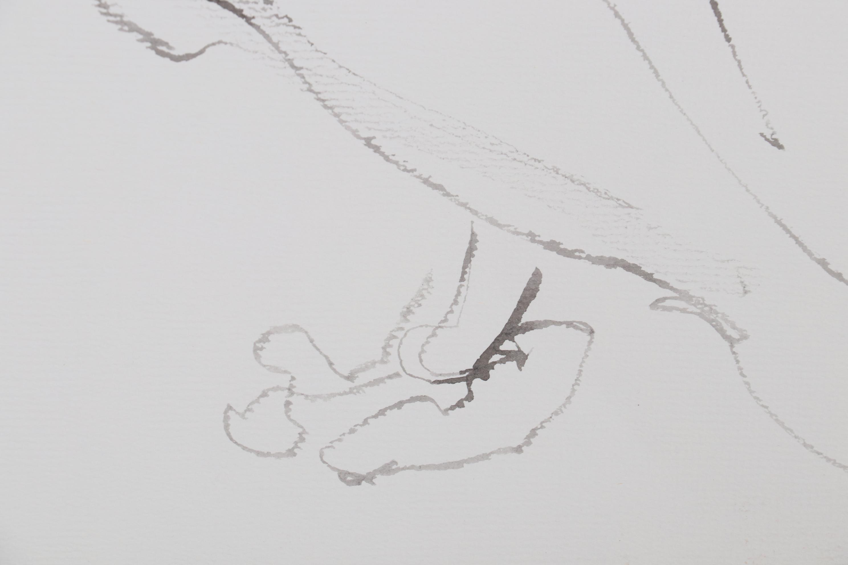 John Tuska Figure Study Ink Drawings, Late 20th Century