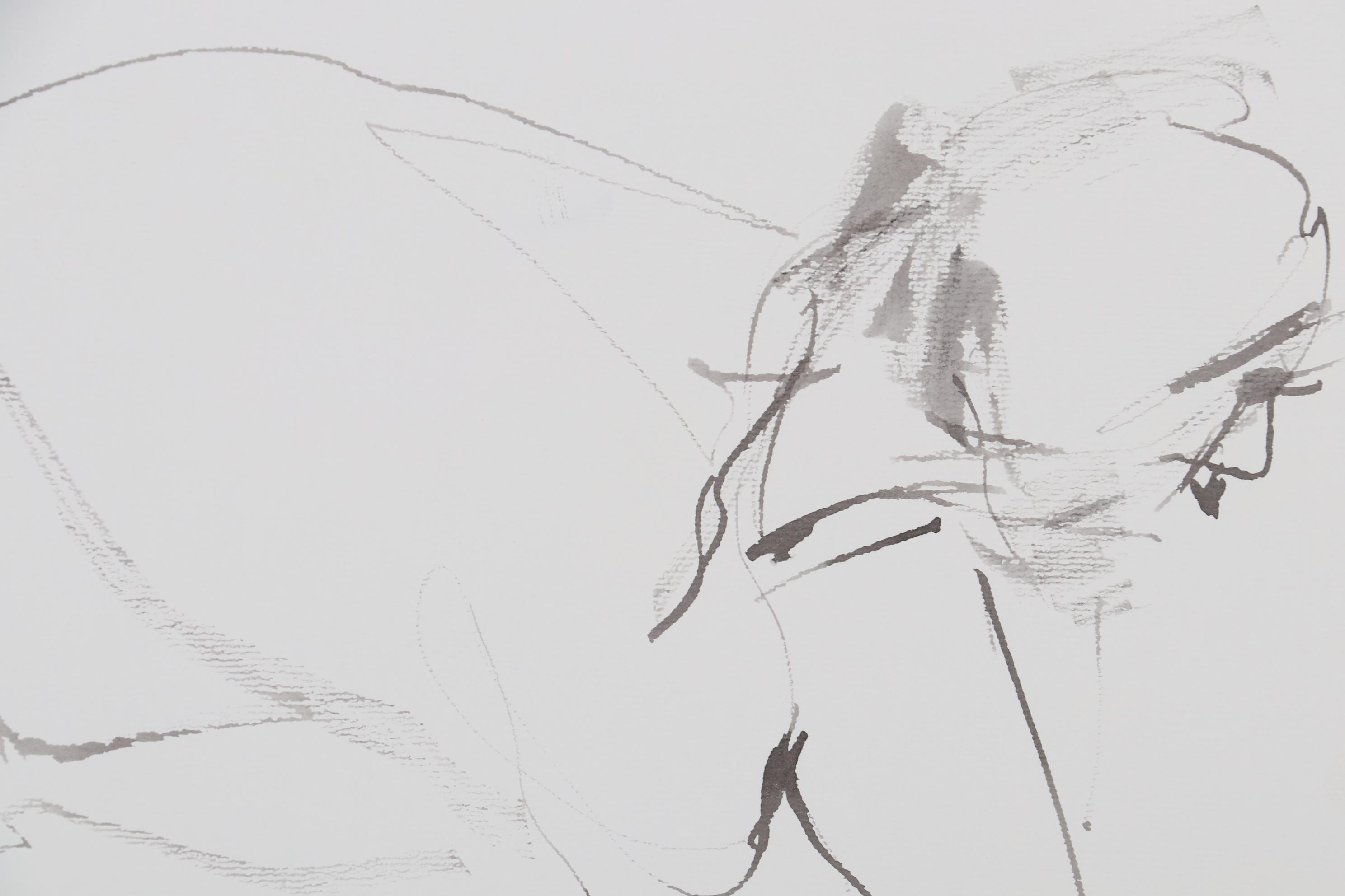 John Tuska Figure Study Ink Drawings, Late 20th Century