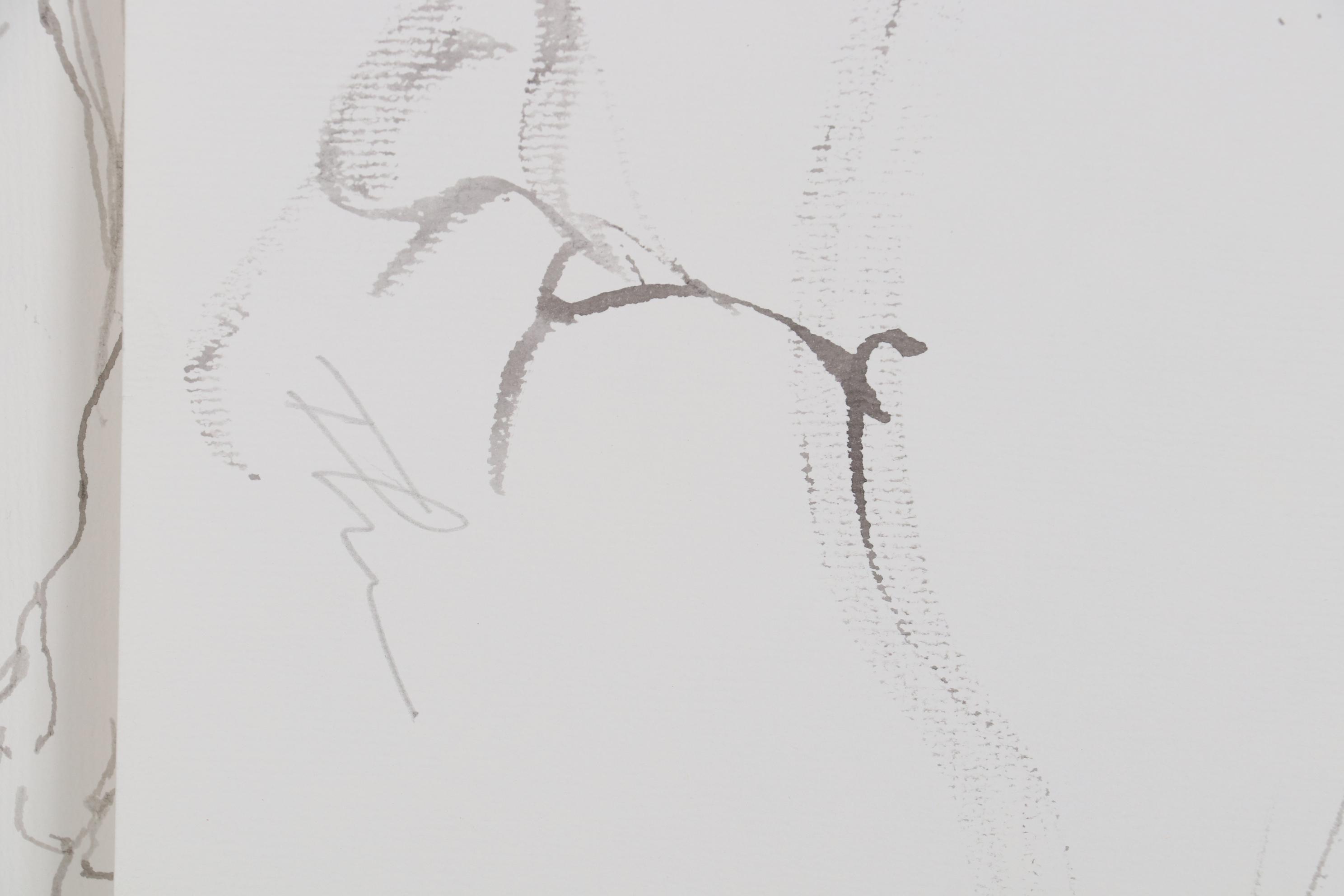 John Tuska Figure Study Ink Drawings, Late 20th Century