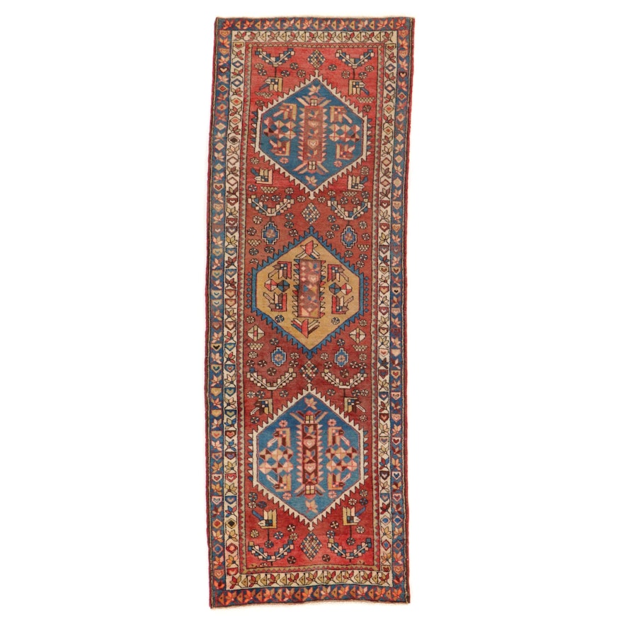 3'5 x 10'4 Hand-Knotted Persian Heriz Long Rug