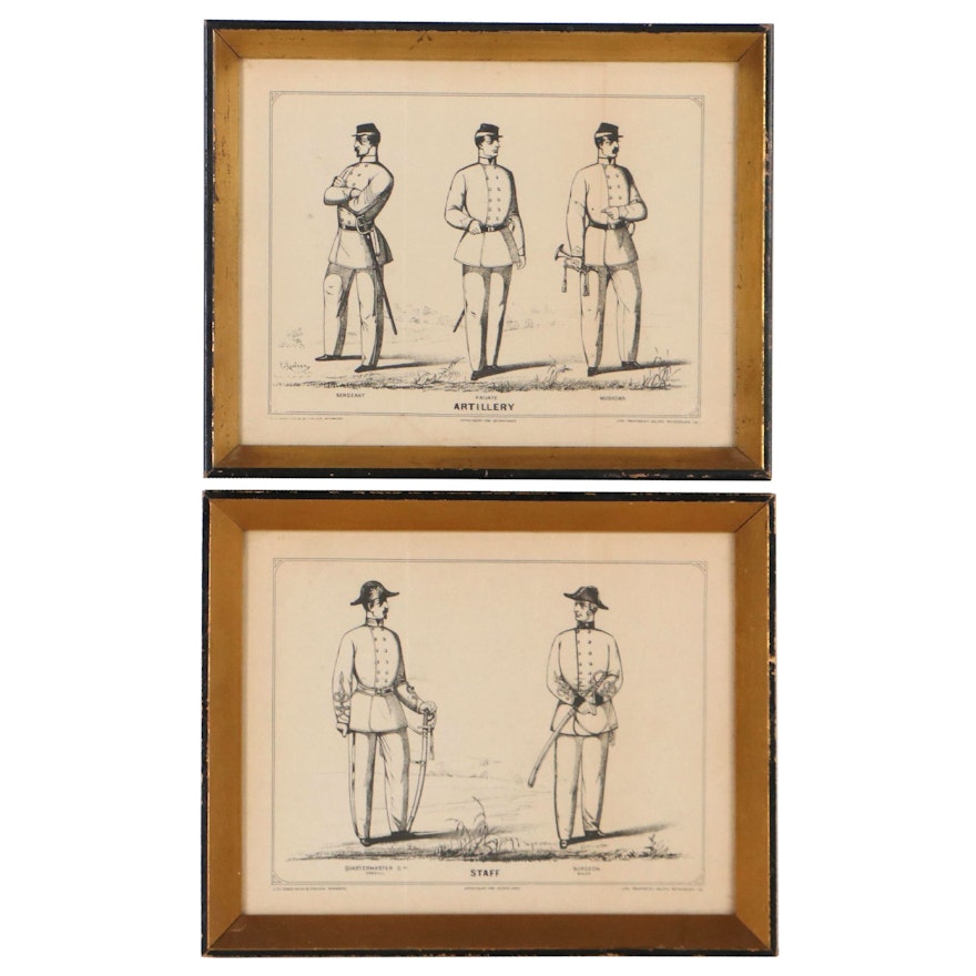 Lithographs of Soldiers "Artillery" and "Staff"