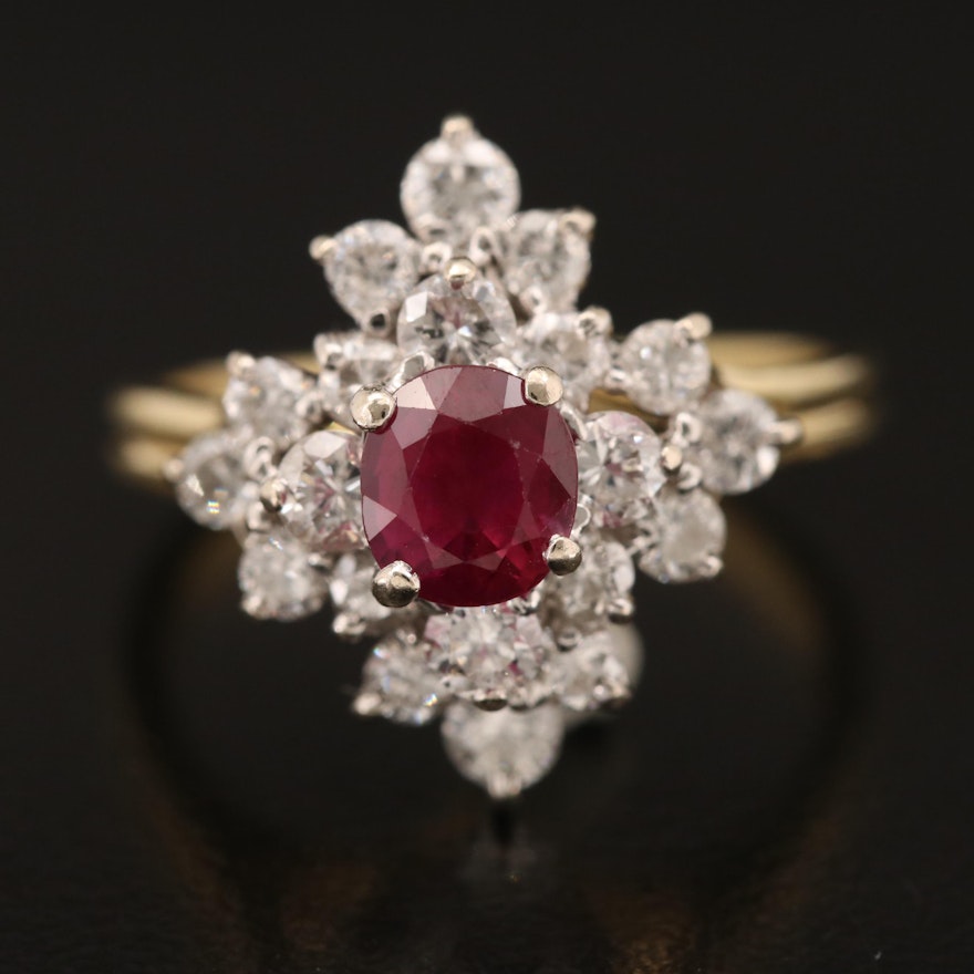 18K Ruby and 1.04 CTW Diamond Ring