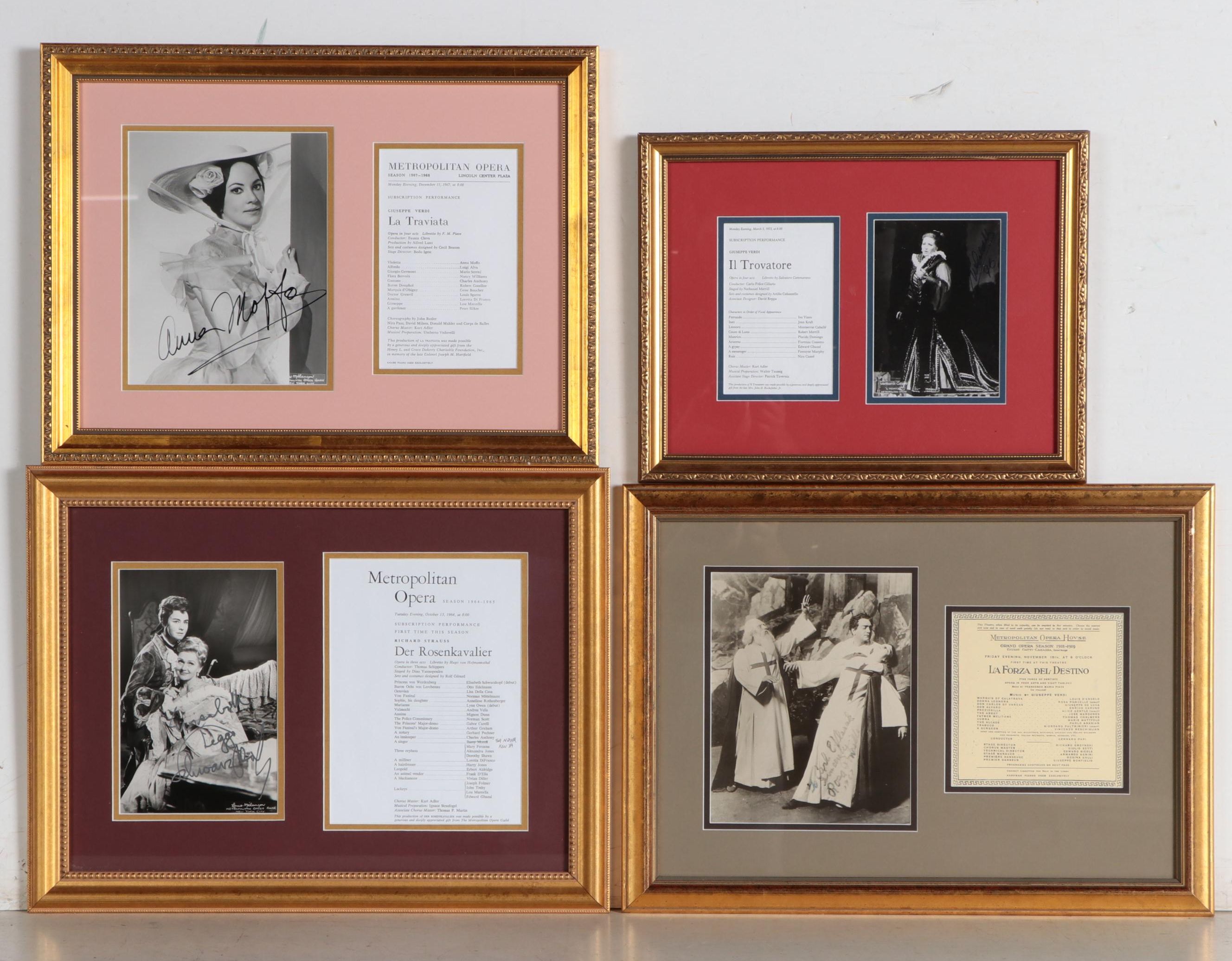 Paul Plishka, Anna Moffo, Rosa Ponselle, Franco Corelli Signed Opera Photos, COA