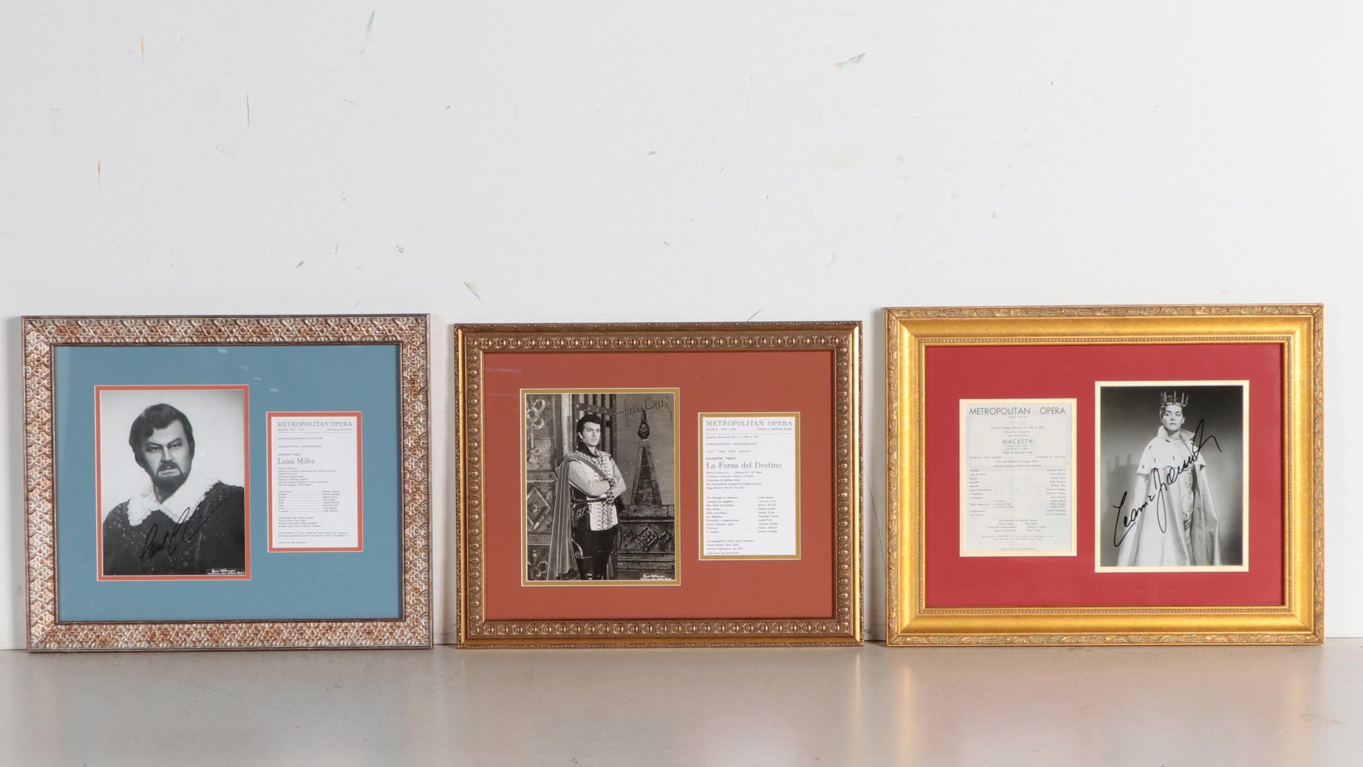 Paul Plishka, Anna Moffo, Rosa Ponselle, Franco Corelli Signed Opera Photos, COA