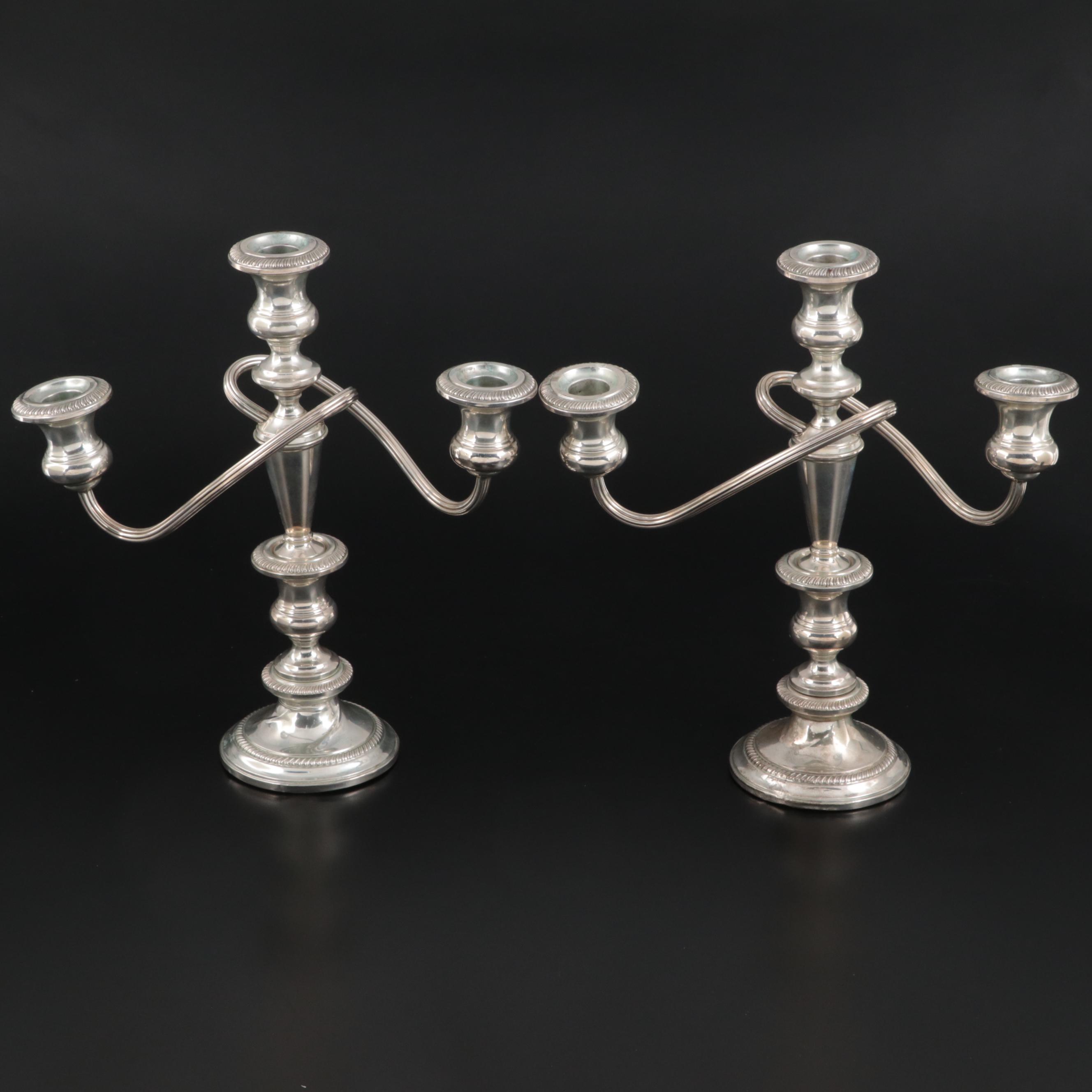 Fisher Weighted Sterling Silver Candelabra, Mid-20th Century