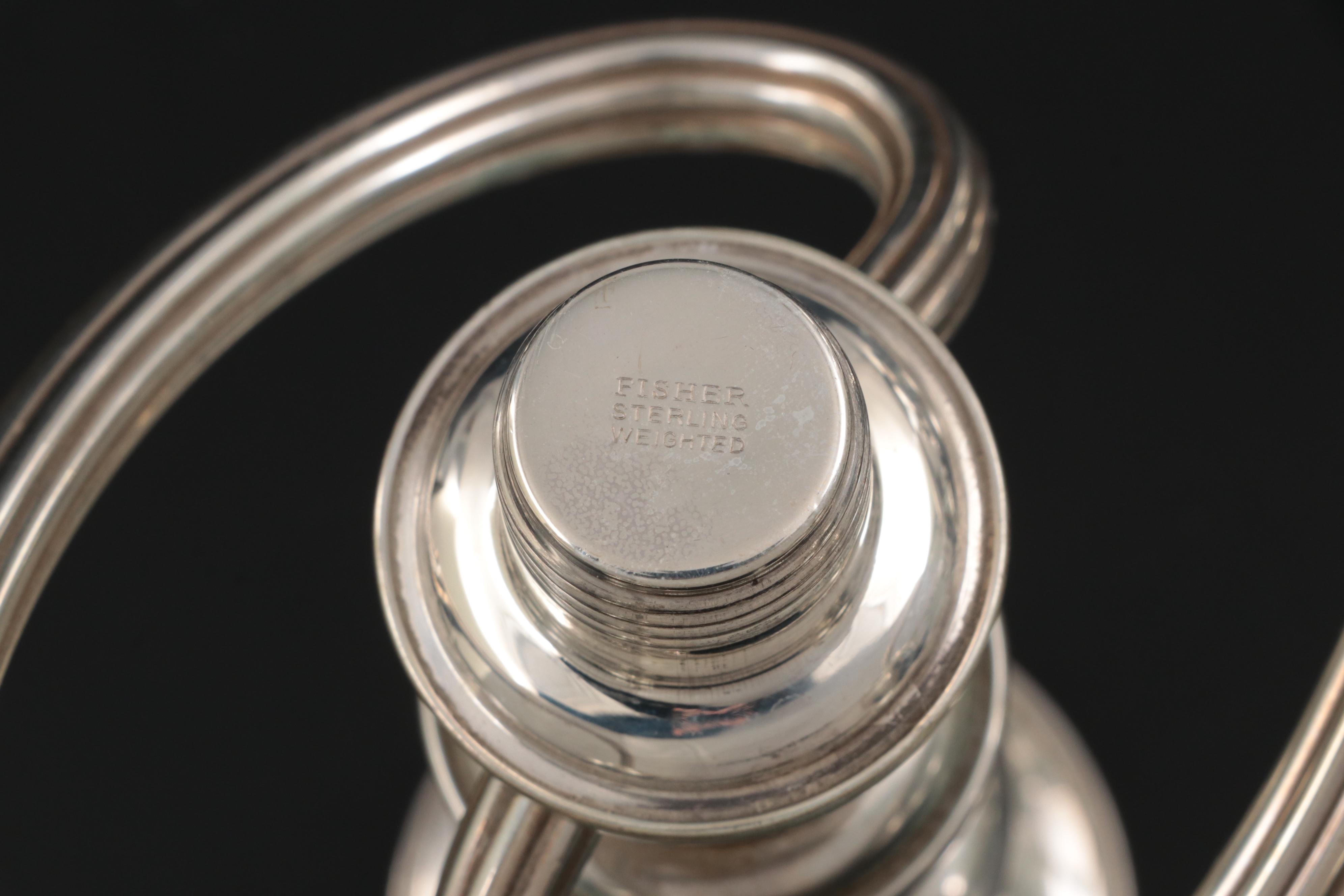 Fisher Weighted Sterling Silver Candelabra, Mid-20th Century