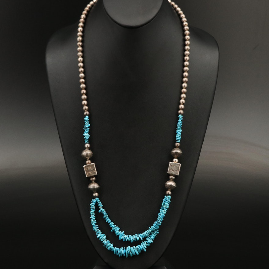 Southwestern Sterling Turquoise Necklace