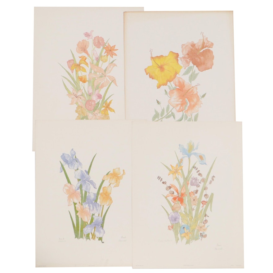 Patricia Moran Floral Offset Lithographs Including "Floral Cascade"