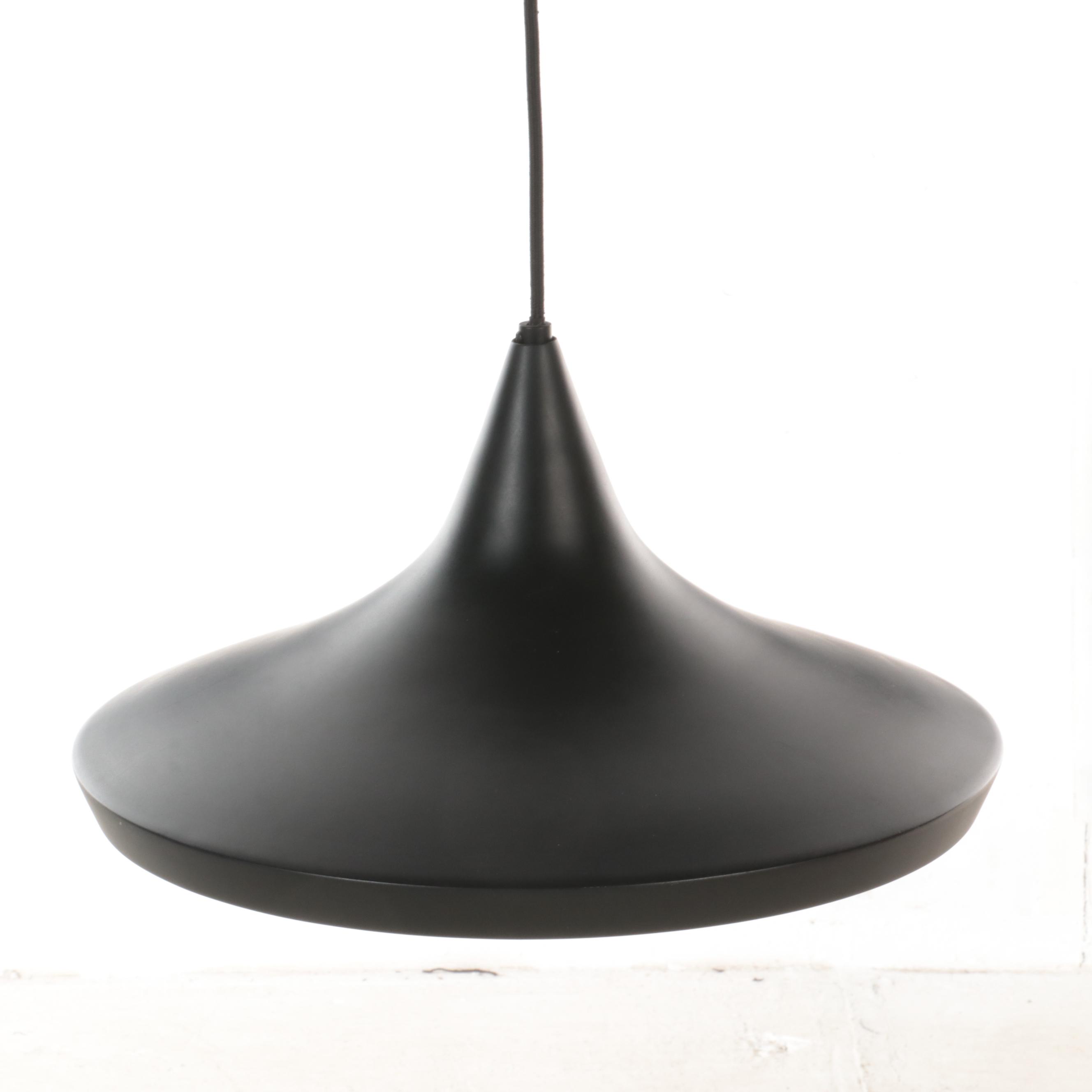 Tom Dixon "Beat Wide" Black and Brass Pendant Light