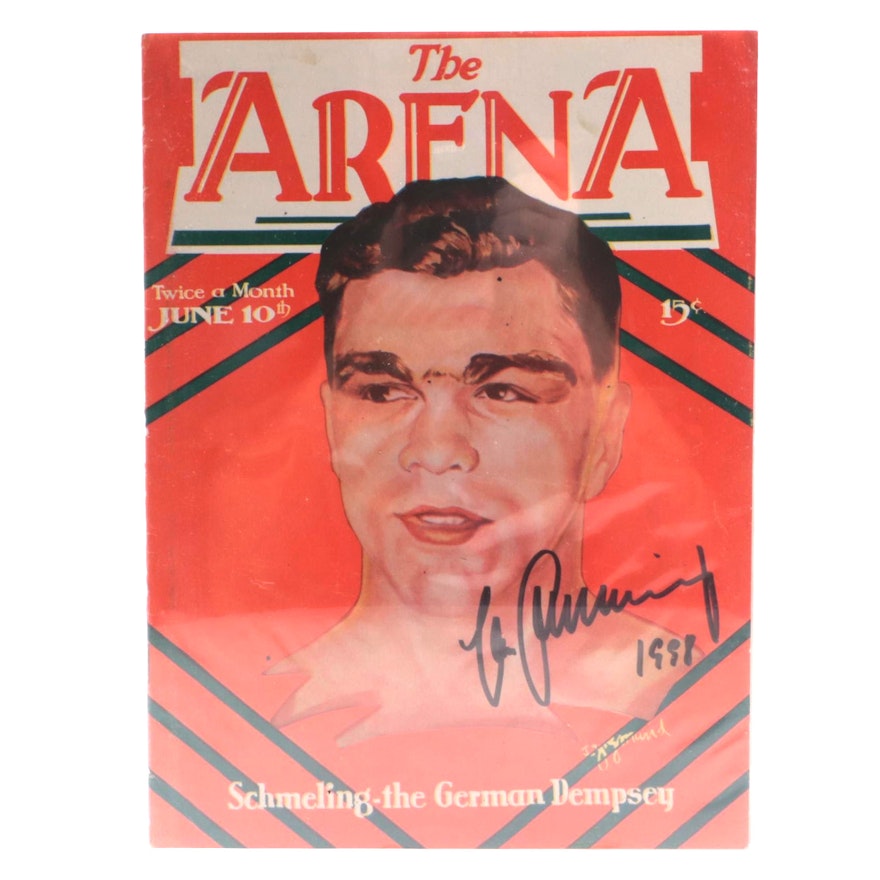 1929 Jack Dempsey Signed "The Arena" Magazine